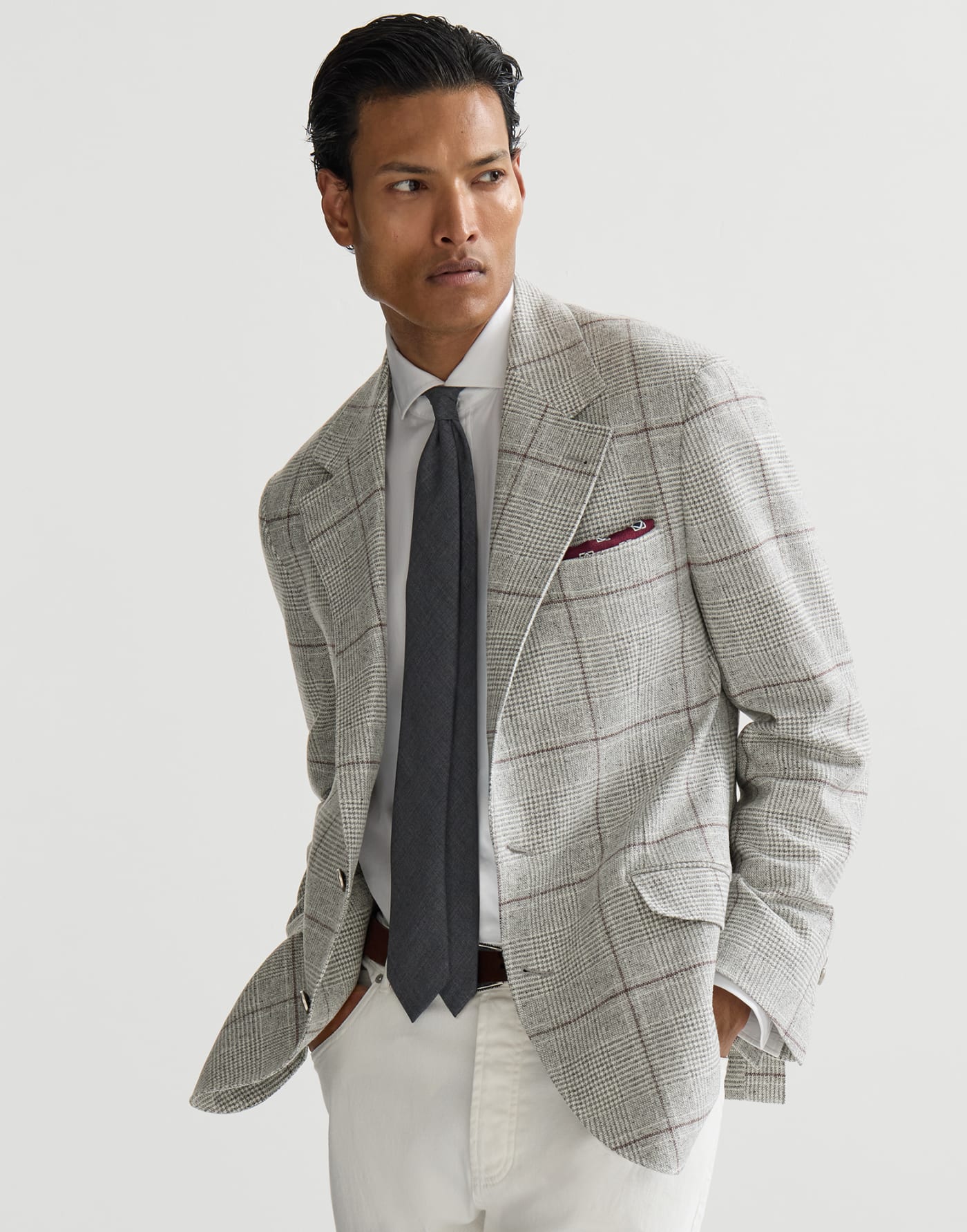Blazer with metal buttons Grey Man - Brunello Cucinelli