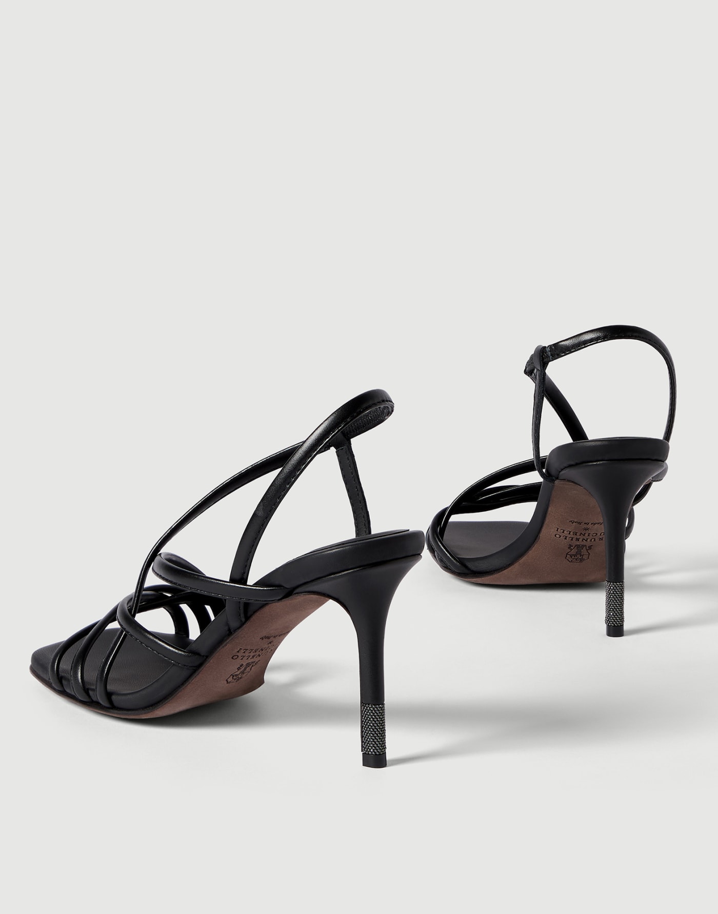 Calfskin heels with monili Black Woman - Brunello Cucinelli