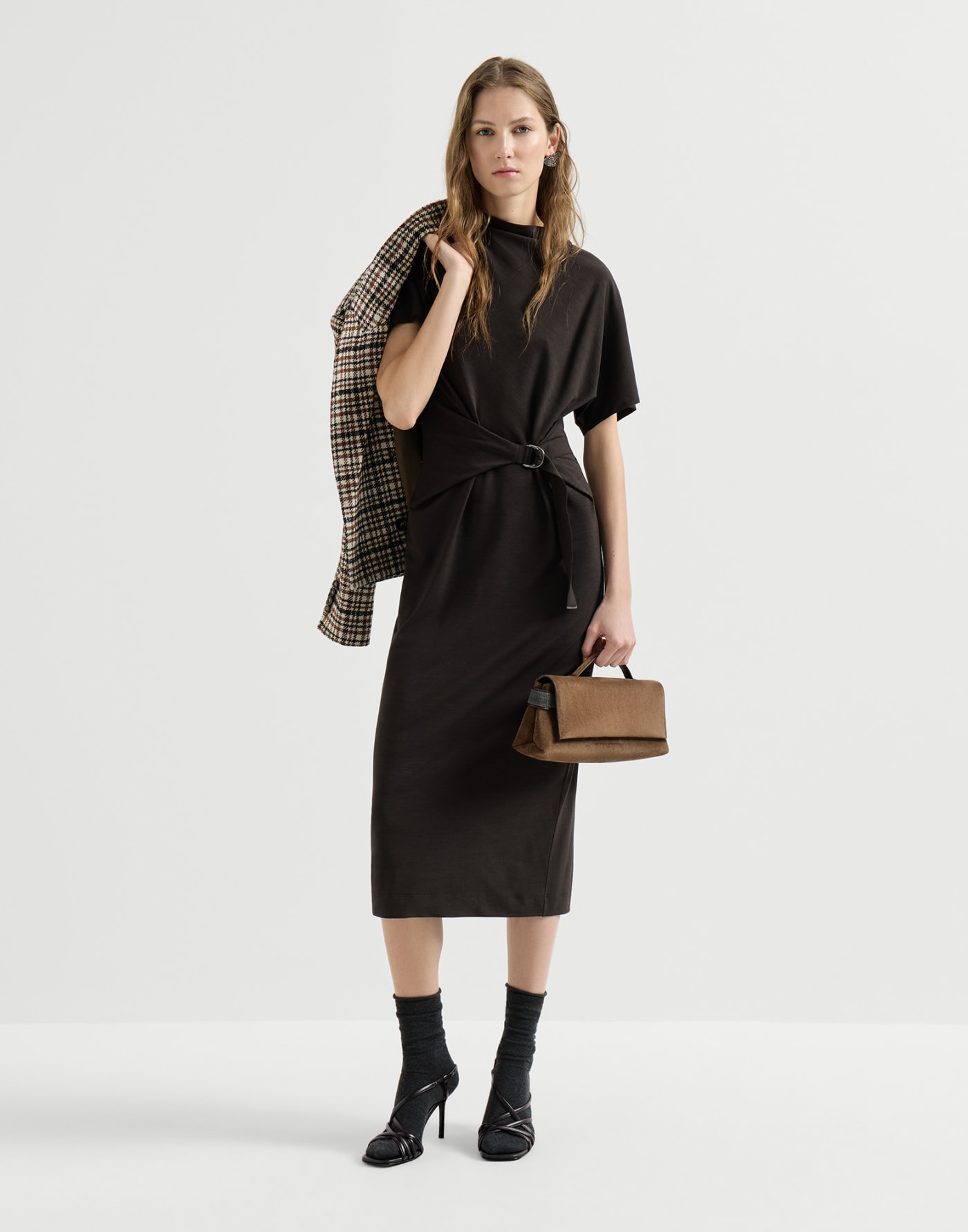 Calfskin heels with monili Black Woman - Brunello Cucinelli