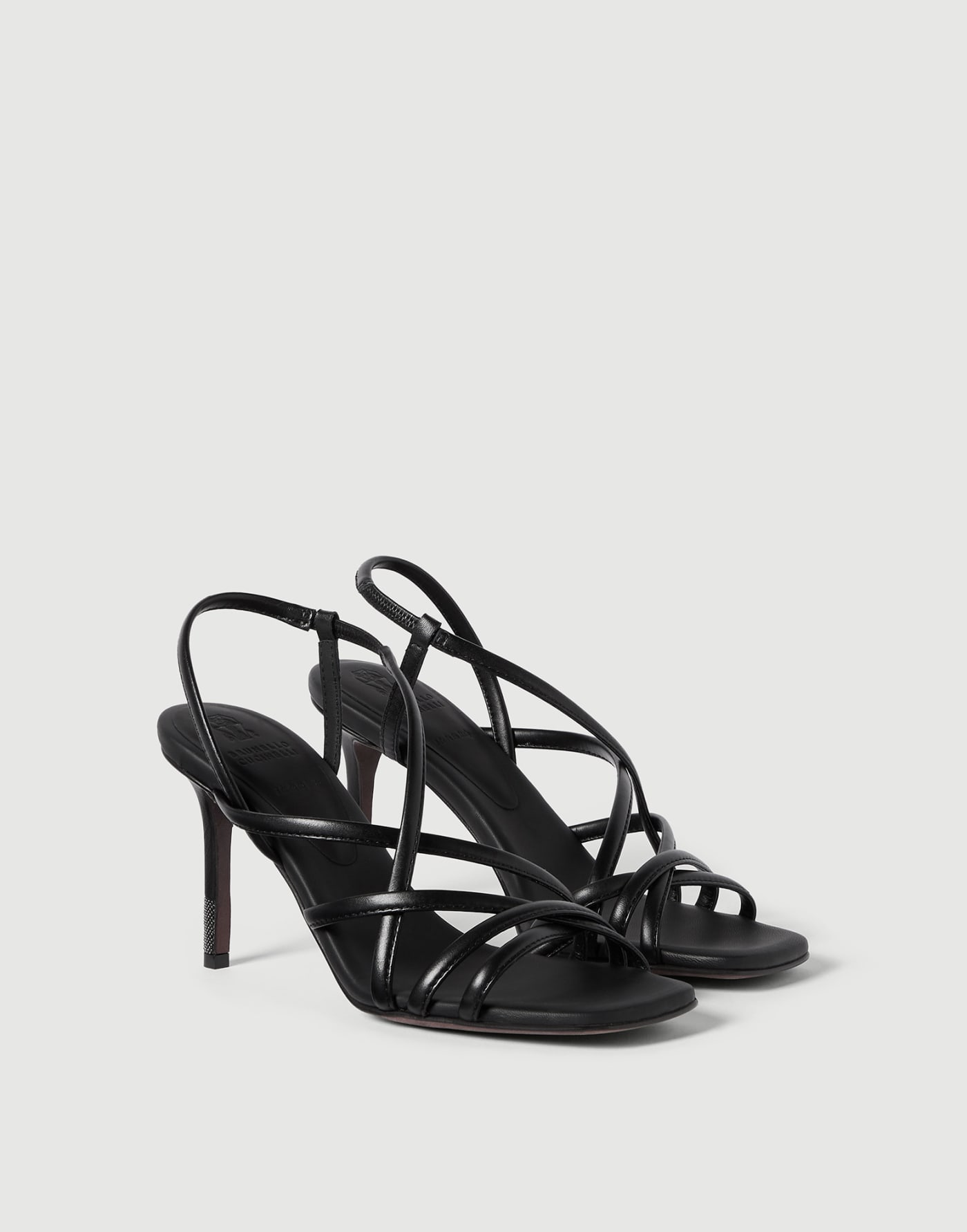 Calfskin heels with monili Black Woman - Brunello Cucinelli