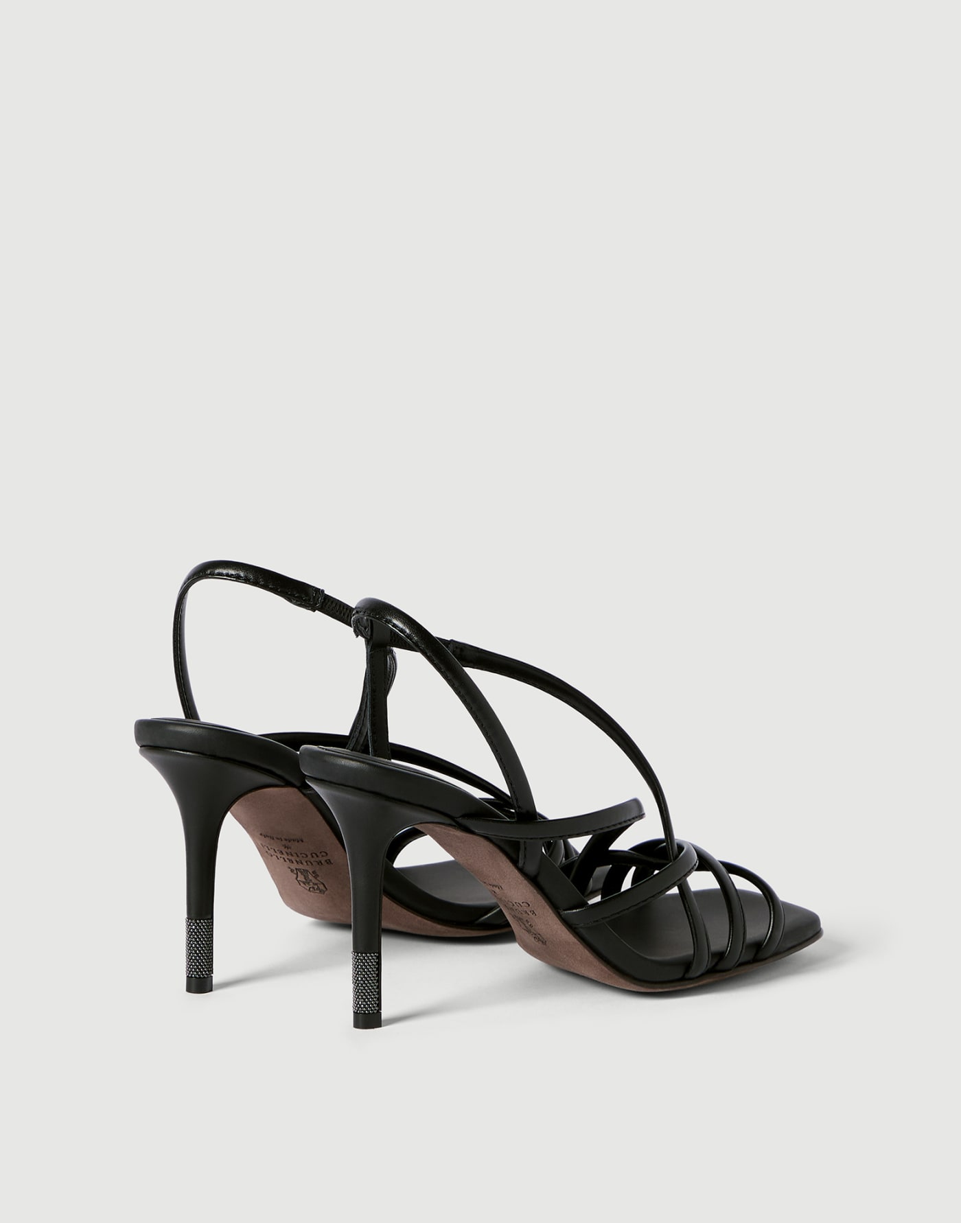 Calfskin heels with monili Black Woman - Brunello Cucinelli