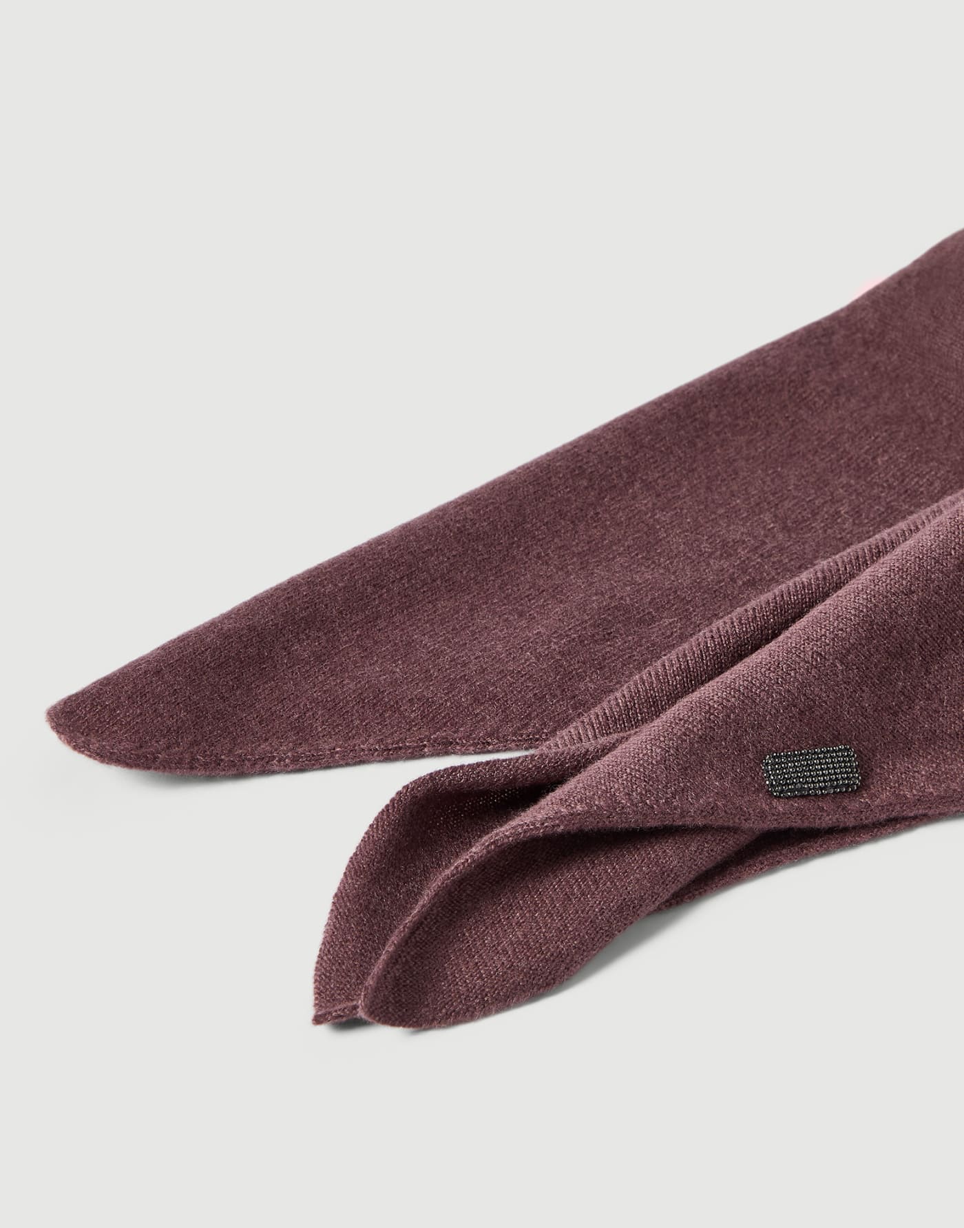 Cashmere foulard with monili Mauve Woman - Brunello Cucinelli