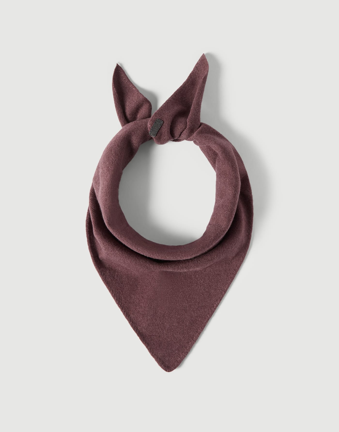 Cashmere foulard with monili Mauve Woman - Brunello Cucinelli