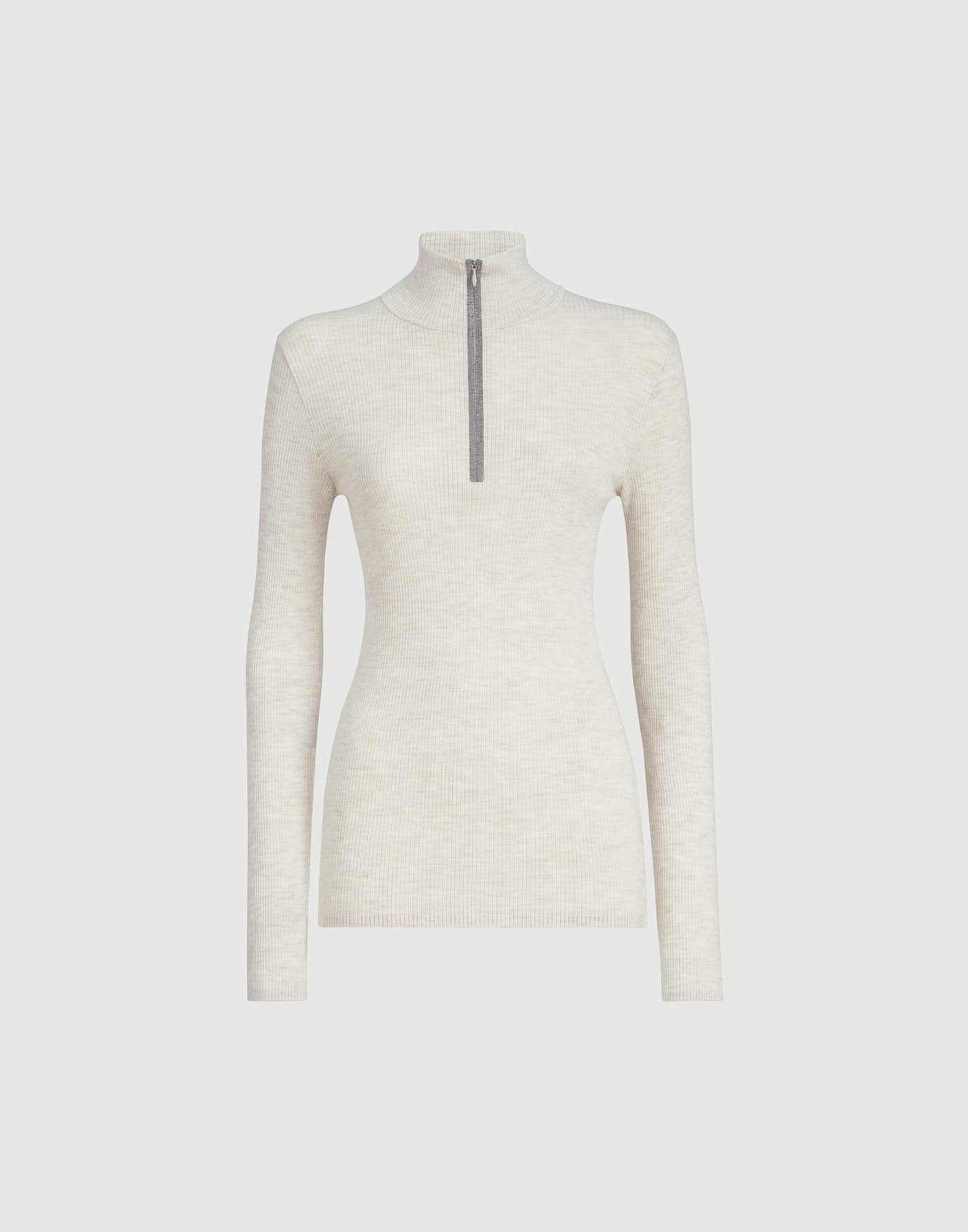 Virgin wool and cashmere sweater Pearl Grey Woman - Brunello Cucinelli
