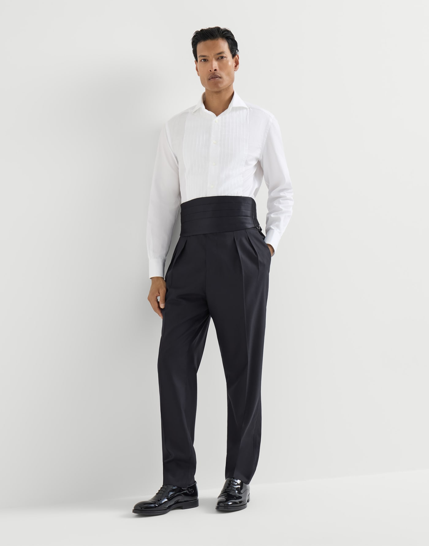 Tuxedo trousers with pleats Navy Blue Man - Brunello Cucinelli