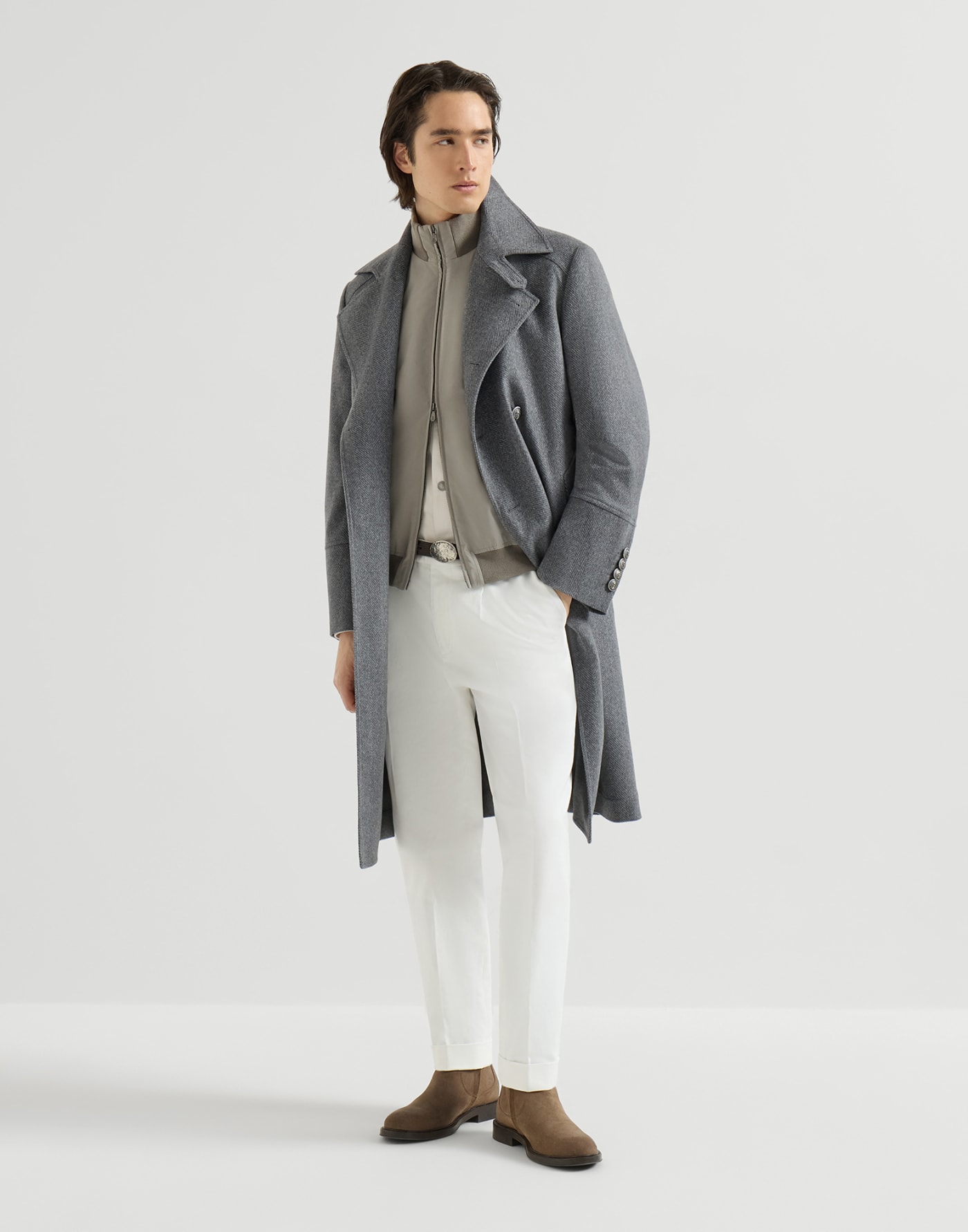 Weste aus Nylon mit Wattierung Armeegrün Herren - Brunello Cucinelli