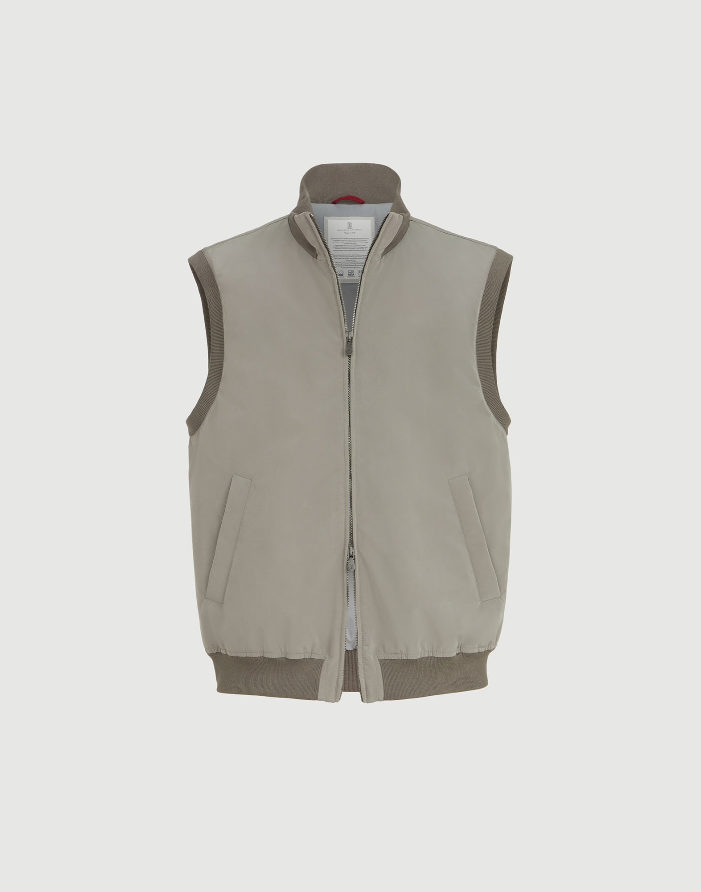 Weste aus Nylon mit Wattierung Armeegrün Herren - Brunello Cucinelli