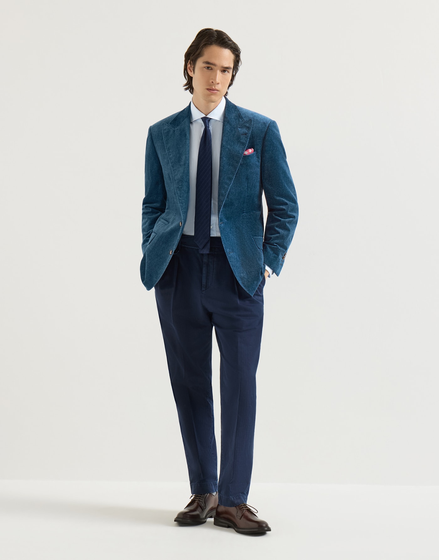 Veste en velours effet denim Denim Homme - Brunello Cucinelli