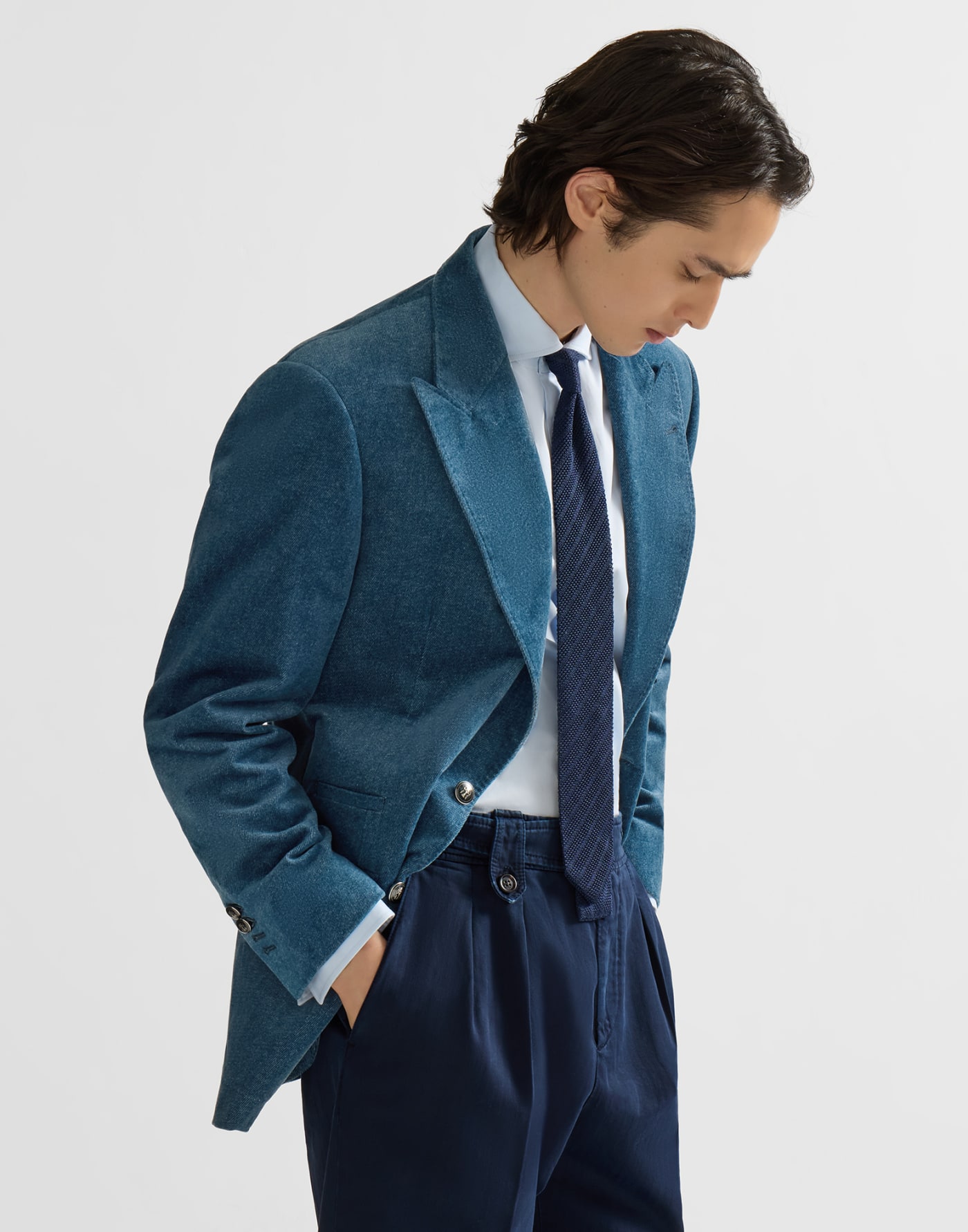 Veste en velours effet denim Denim Homme - Brunello Cucinelli
