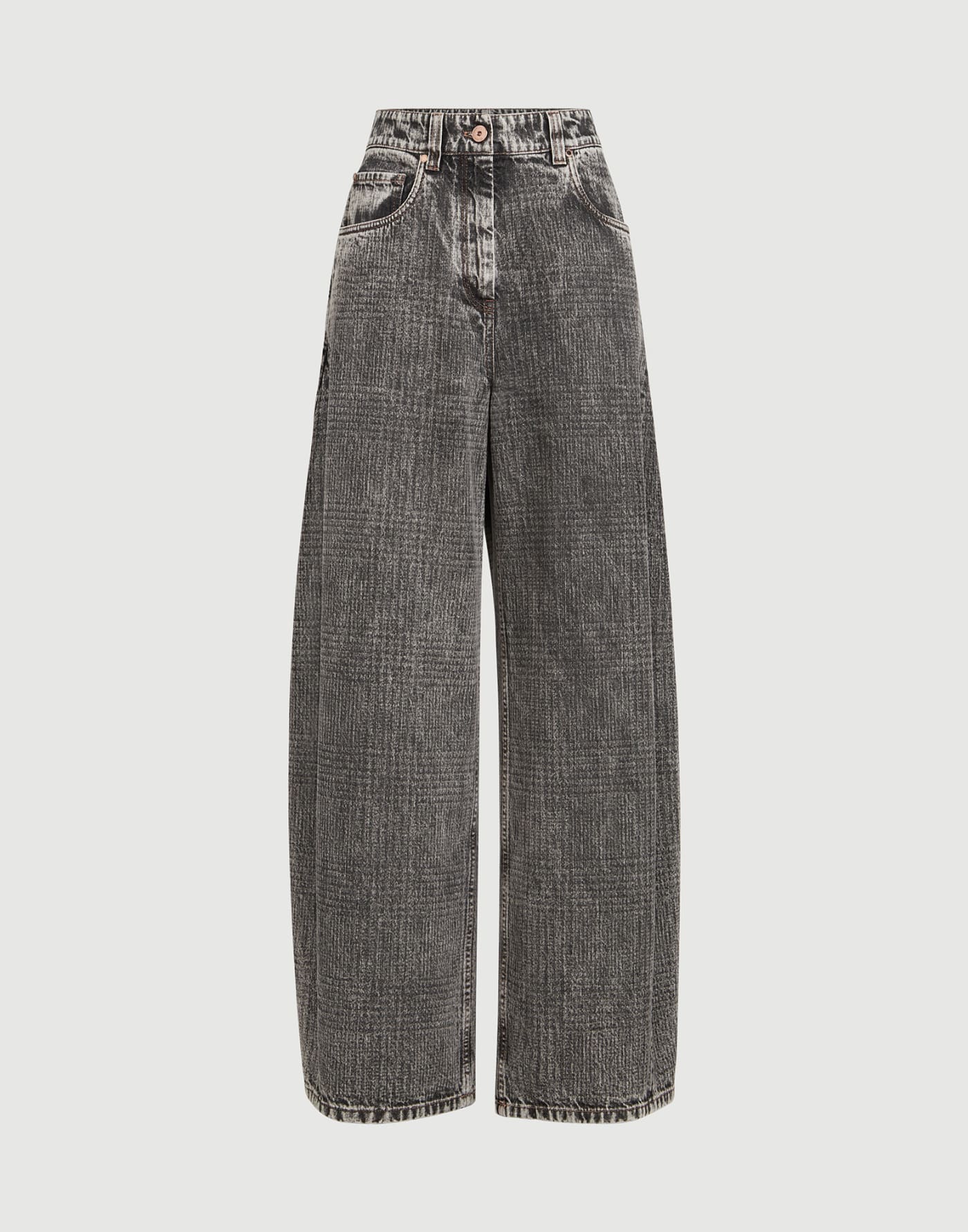 Prince of Wales wide trousers Dark Grey Woman - Brunello Cucinelli