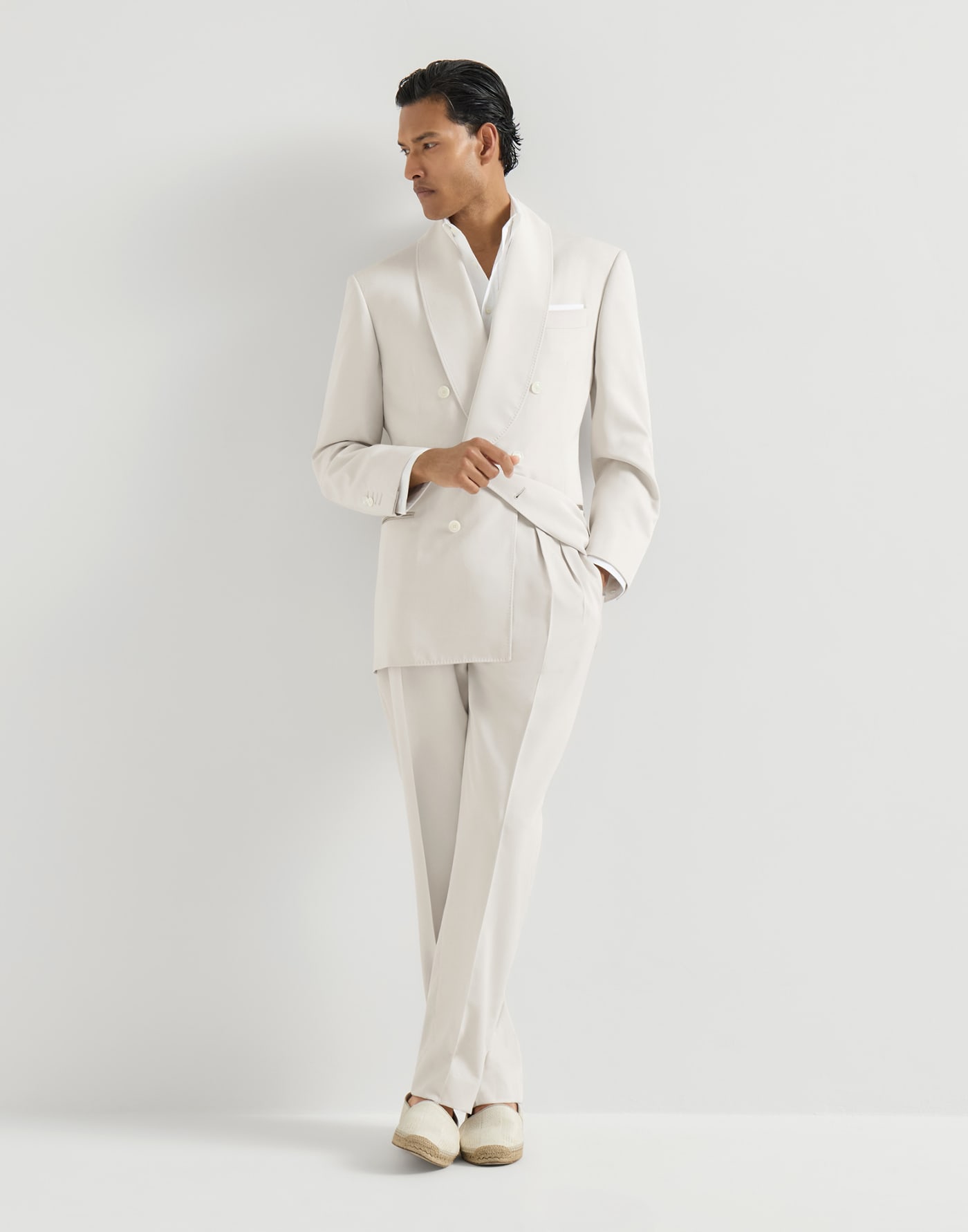 Délavé silk twill tuxedo Panama Man - Brunello Cucinelli