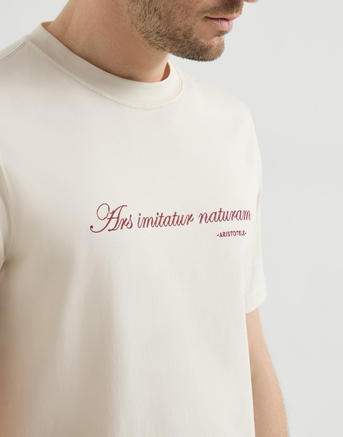 T-shirt avec broderie et imprimé Blanc Homme - Brunello Cucinelli