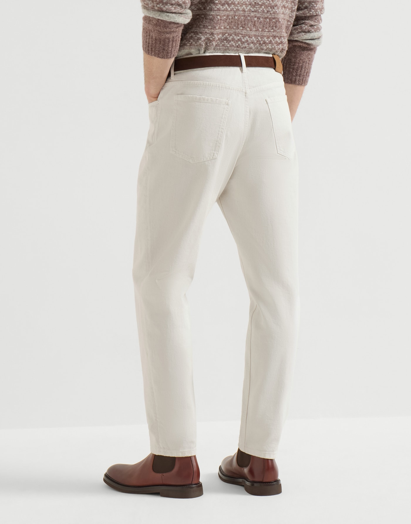 Garment-dyed denim trousers White Man - Brunello Cucinelli