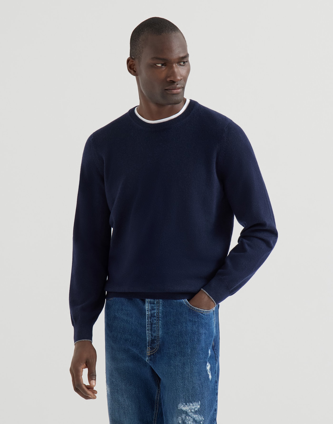 Cashmere sweater Navy Blue Man - Brunello Cucinelli