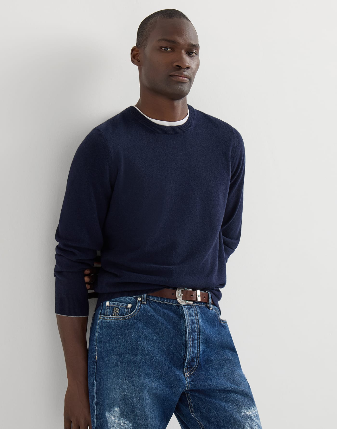 Cashmere sweater Navy Blue Man - Brunello Cucinelli