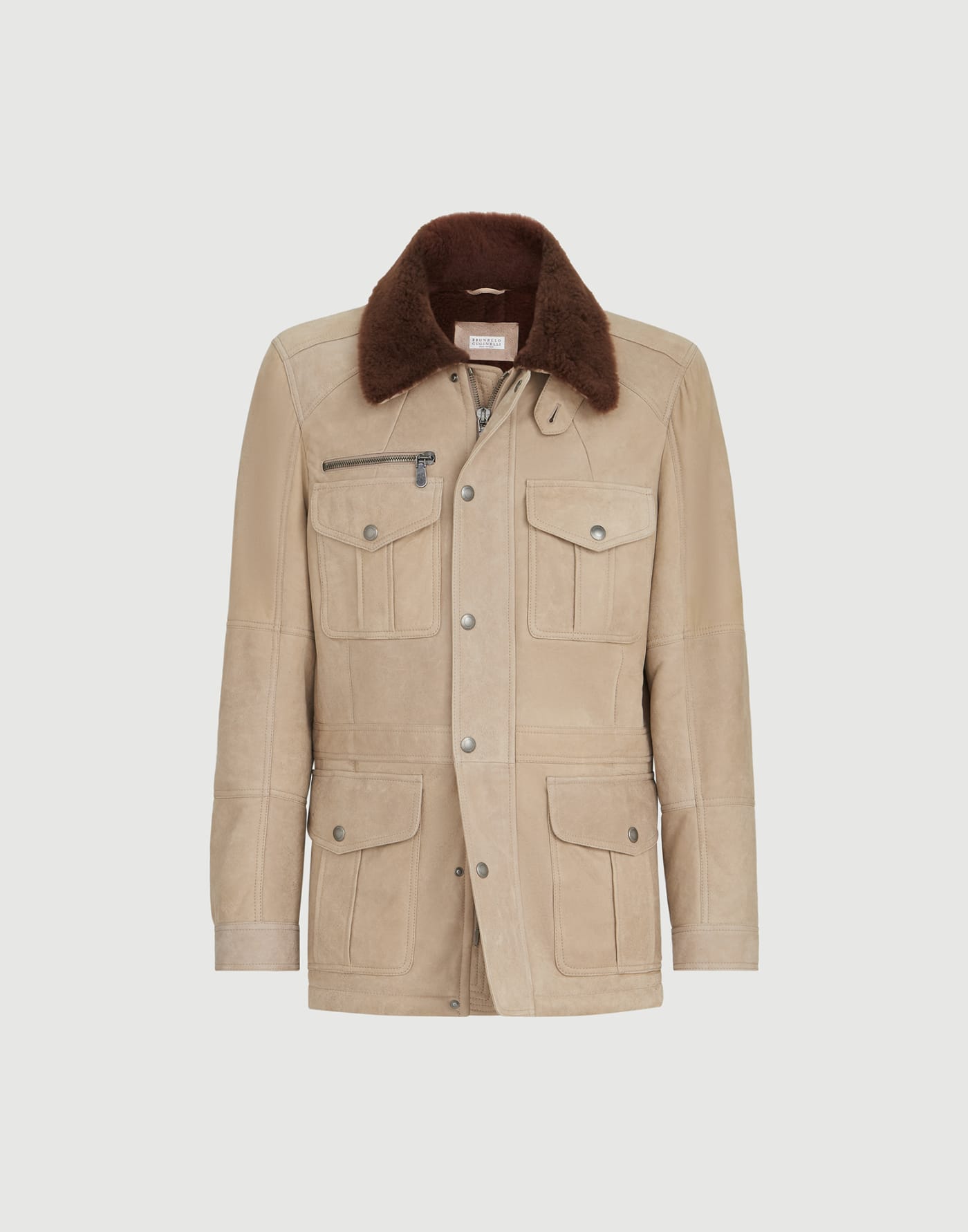 Sahariana in shearling Beige Uomo - Brunello Cucinelli