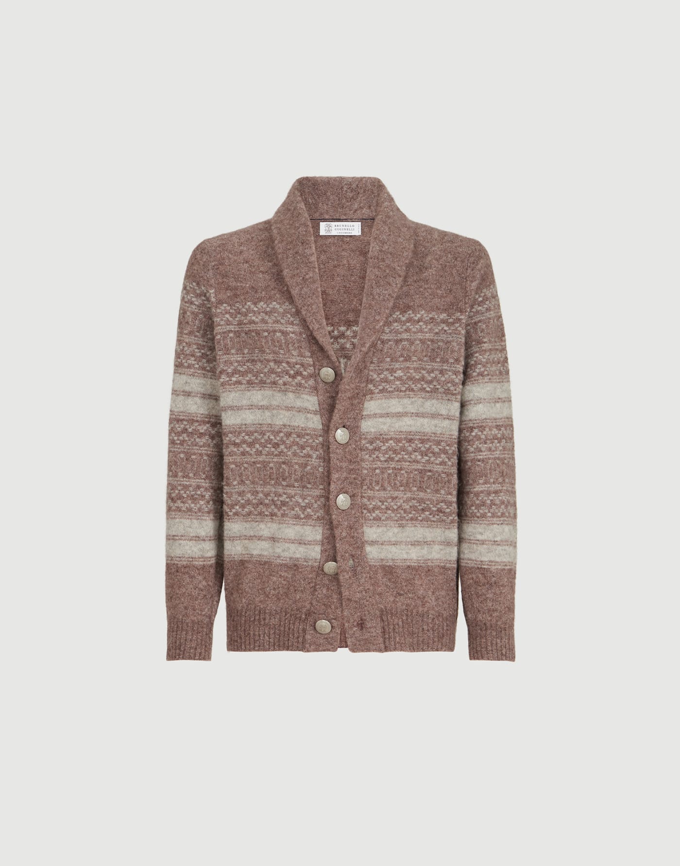Nordic Jacquard cardigan Red Man - Brunello Cucinelli