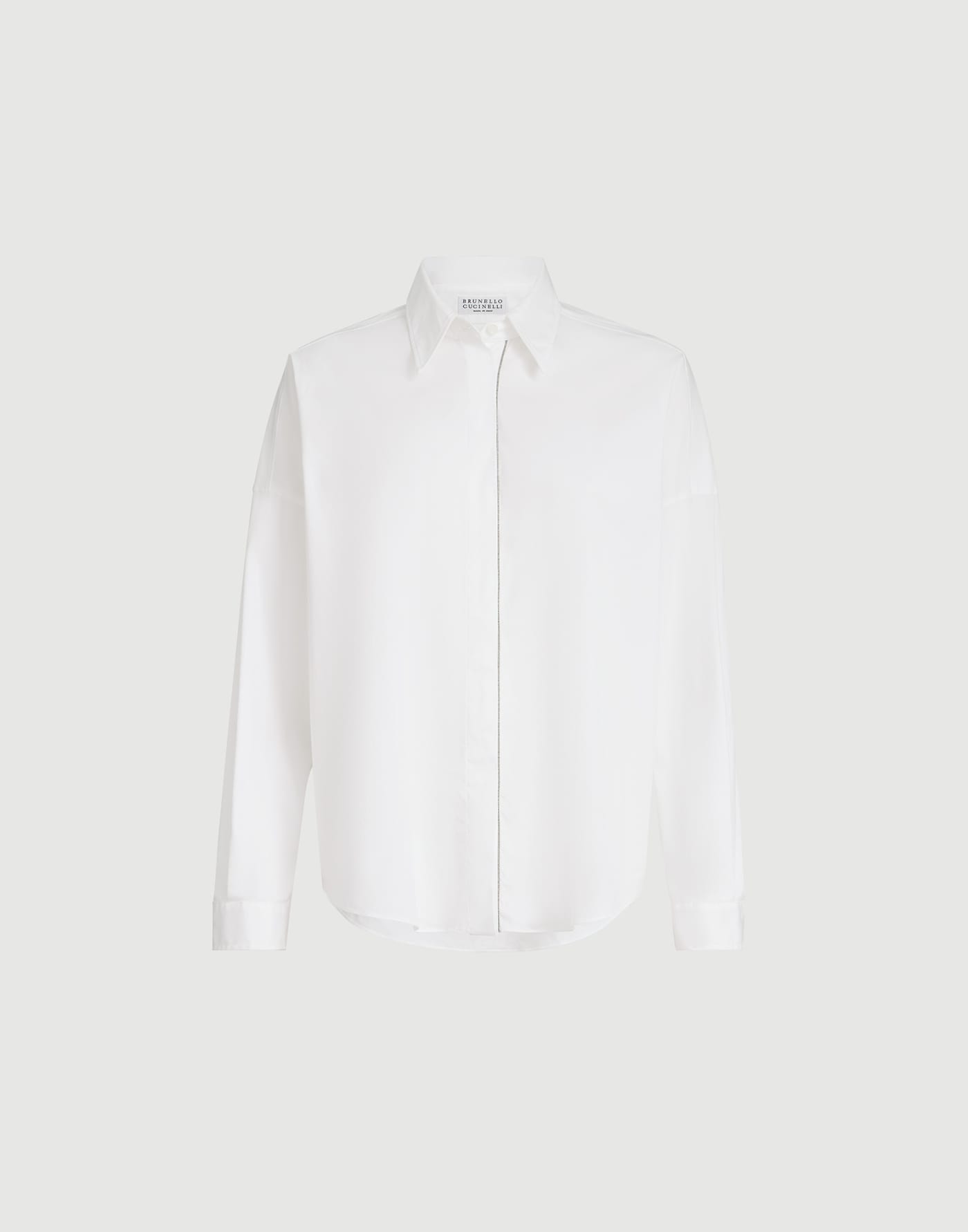 ピカシヤのトリム付きポップリンシャツ ホワイト レディース - Brunello Cucinelli