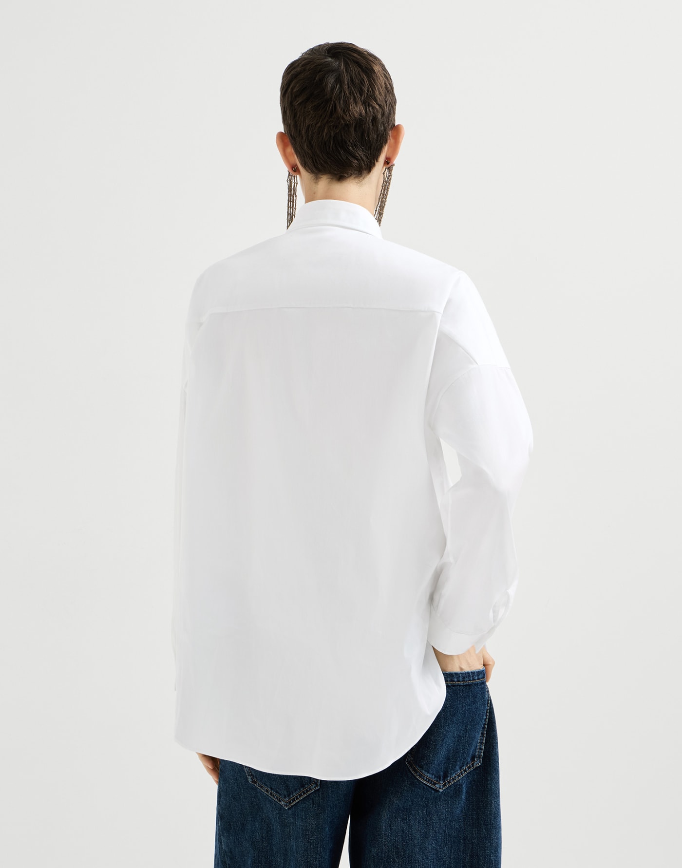 ピカシヤのトリム付きポップリンシャツ ホワイト レディース - Brunello Cucinelli