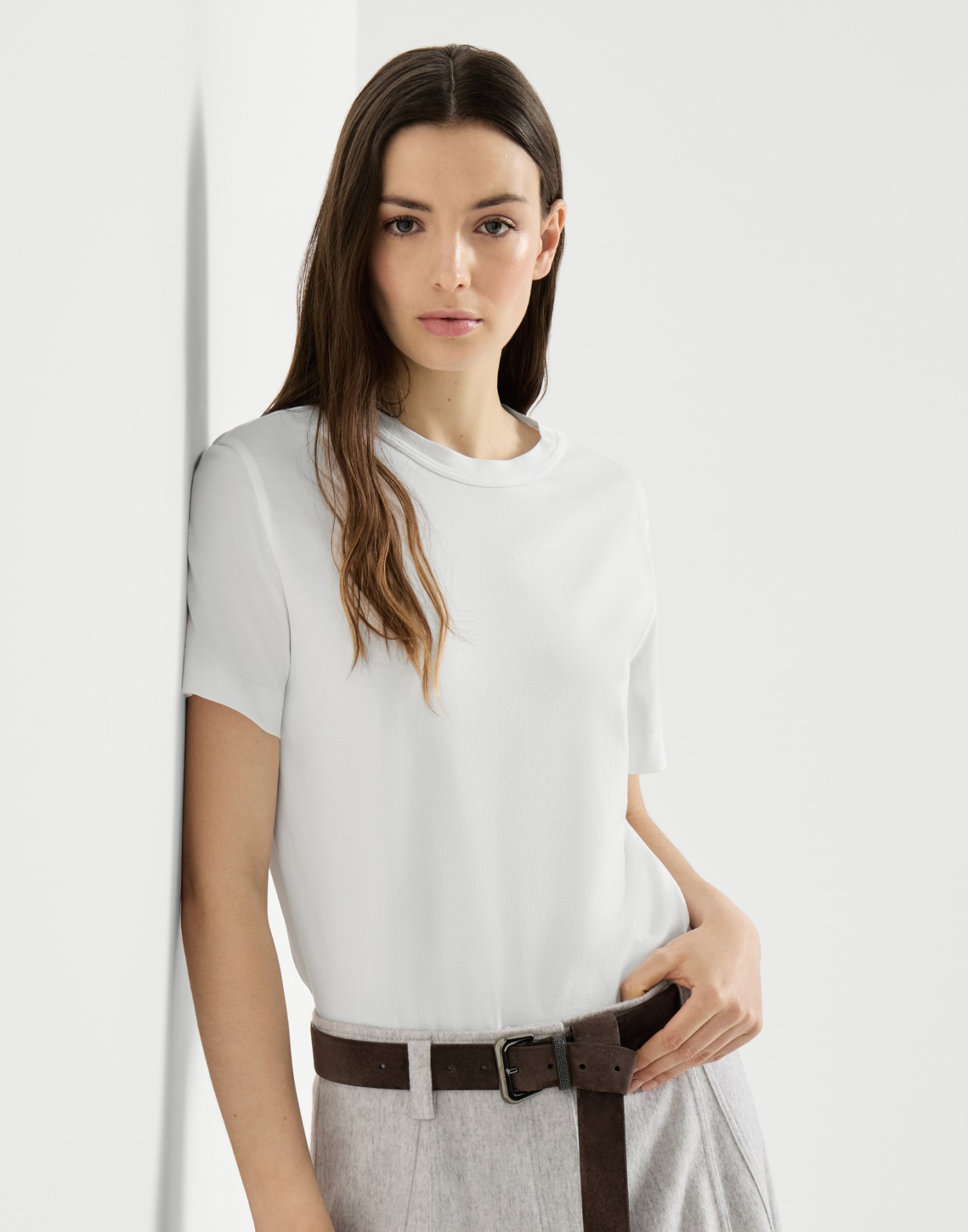 Cotton jersey T-shirt White Woman - Brunello Cucinelli