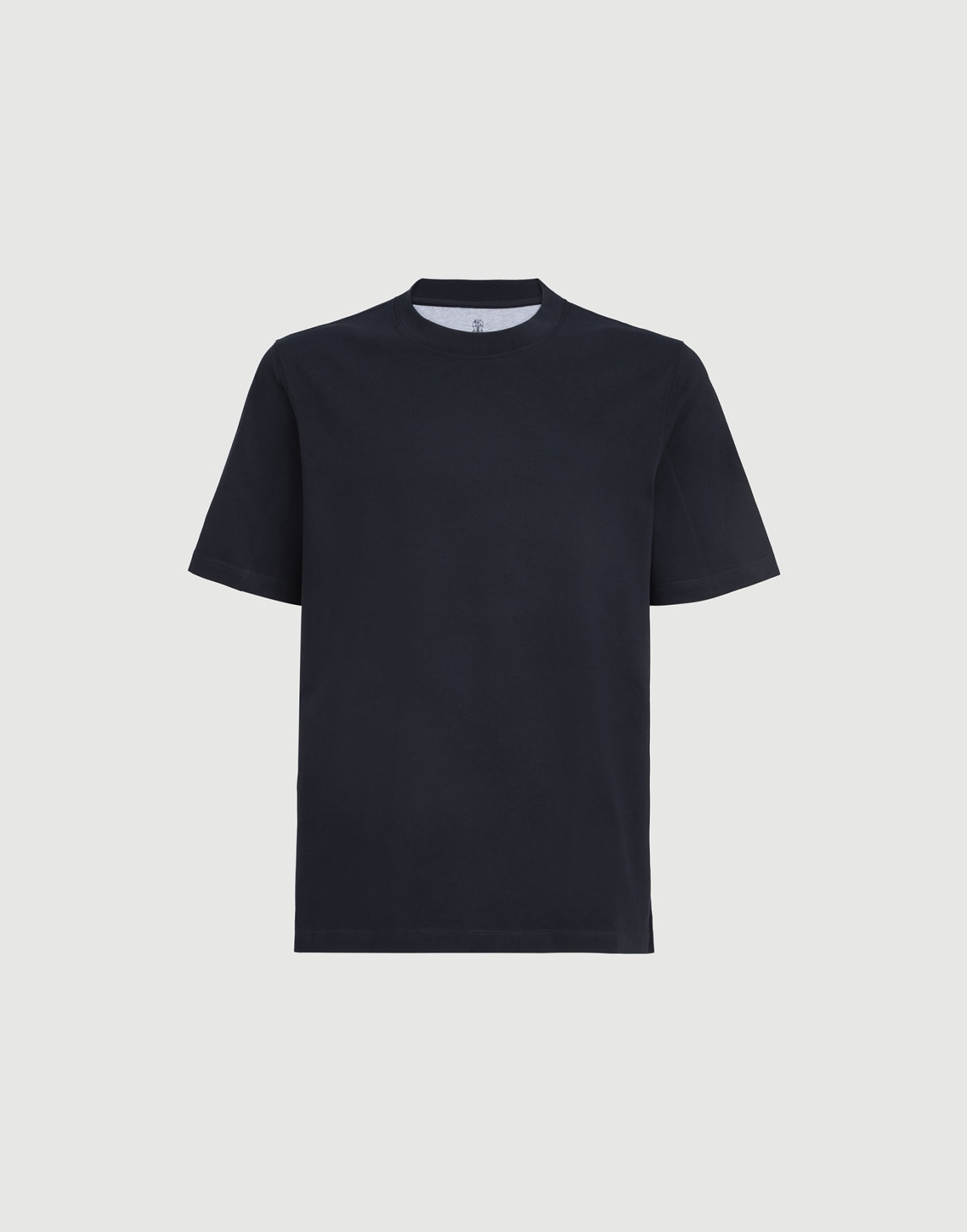Cotton jersey V-neck T-shirt Navy Blue Man - Brunello Cucinelli
