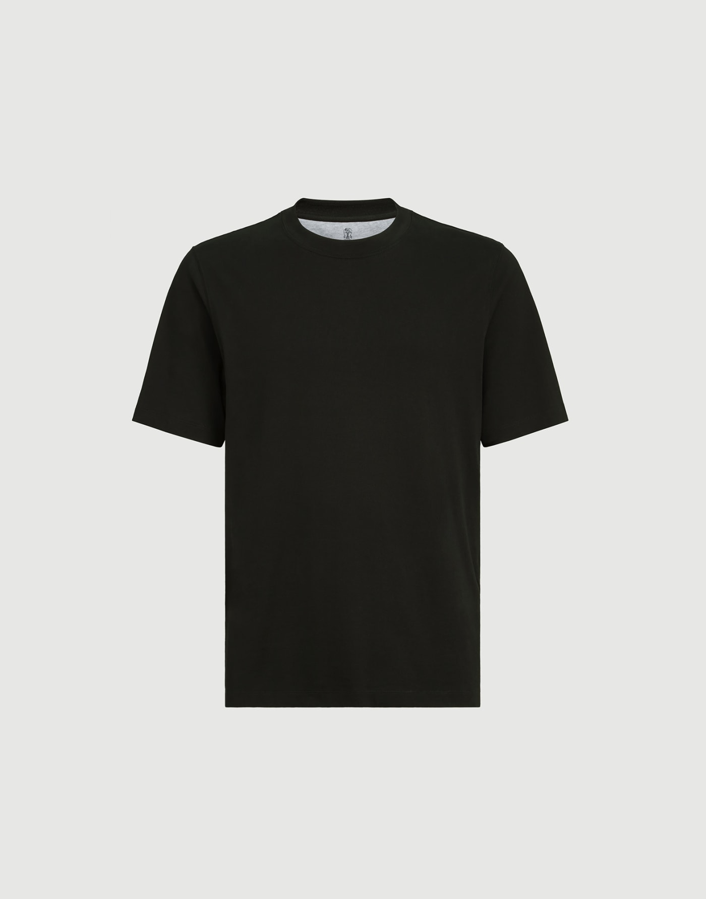 Cotton jersey crew neck T-shirt Black Man - Brunello Cucinelli