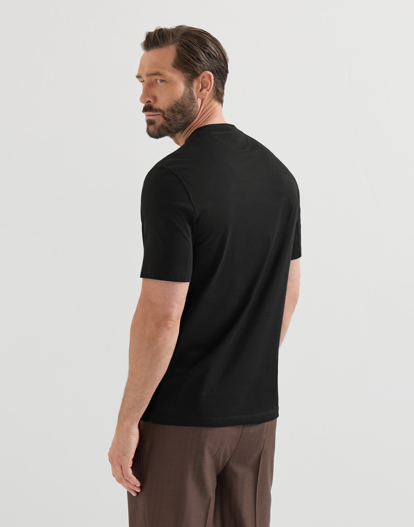 Cotton jersey crew neck T-shirt Black Man - Brunello Cucinelli