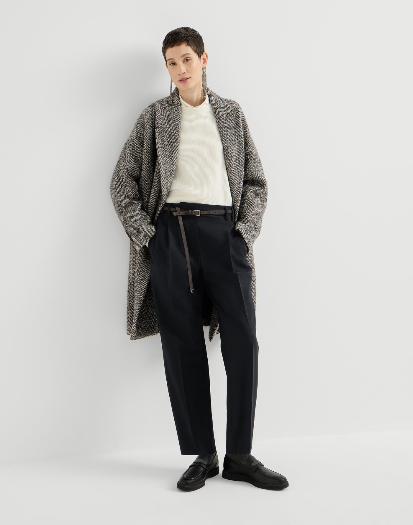 Slouchy trousers Lignite Grey Woman - Brunello Cucinelli