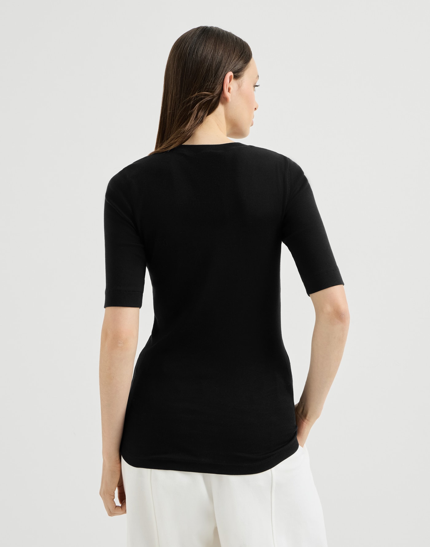 Jersey top with Precious Insert Black Woman - Brunello Cucinelli