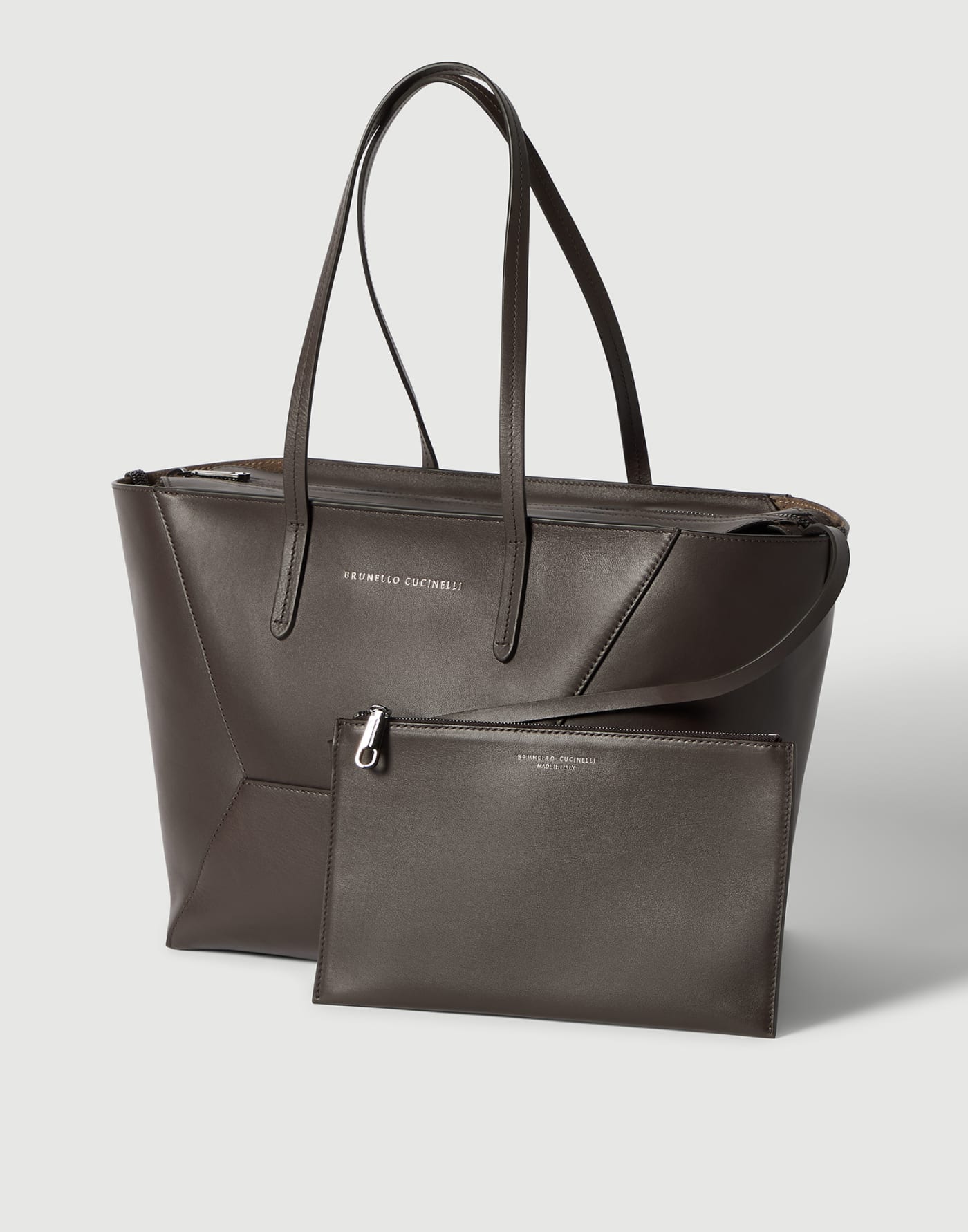 Calfskin BC Duo small  bag Rust Brown Woman - Brunello Cucinelli