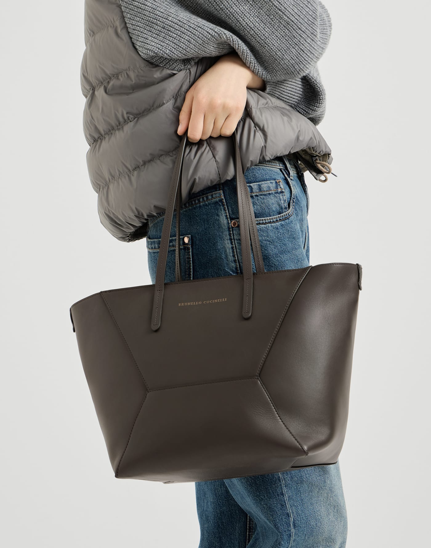 Calfskin BC Duo small bag Rust Brown Woman - Brunello Cucinelli