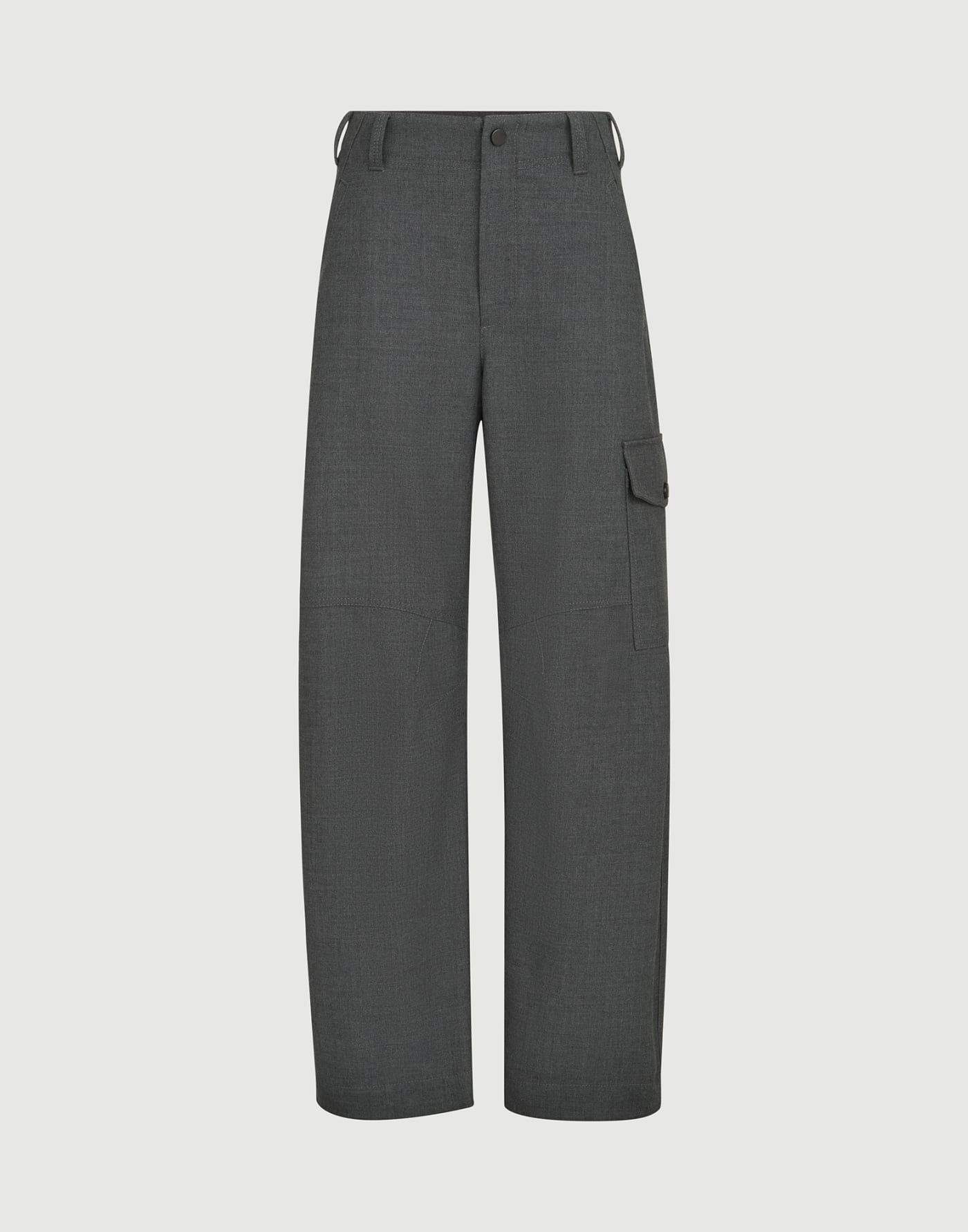Pantalone Barrel Cargo Grigio Scuro Donna - Brunello Cucinelli