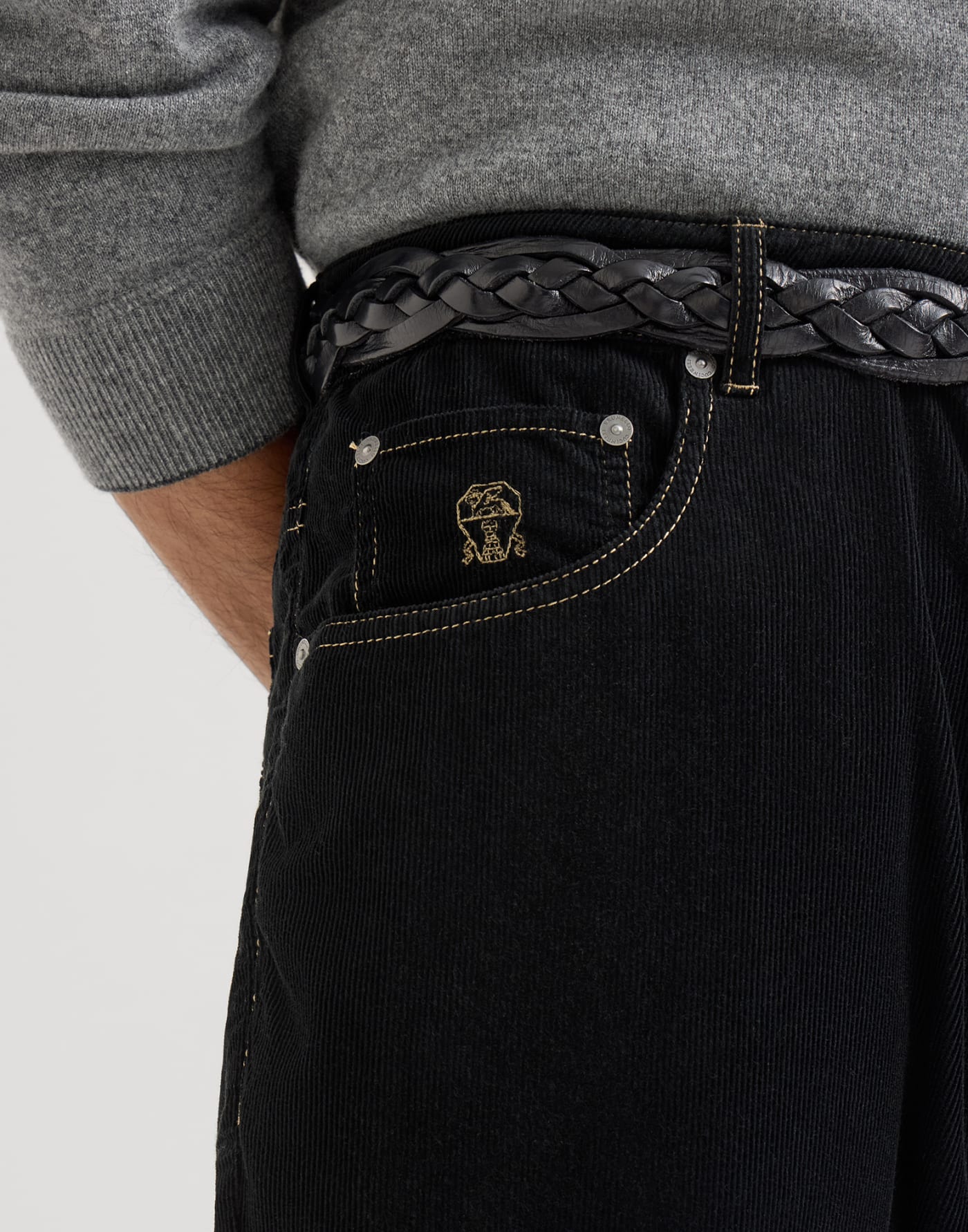 Corduroy trousers Black Man - Brunello Cucinelli