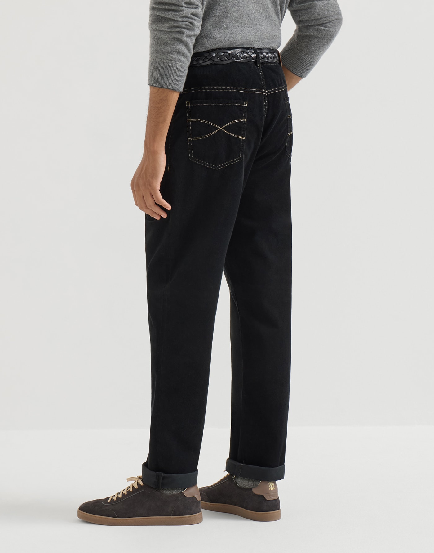 Corduroy trousers Black Man - Brunello Cucinelli