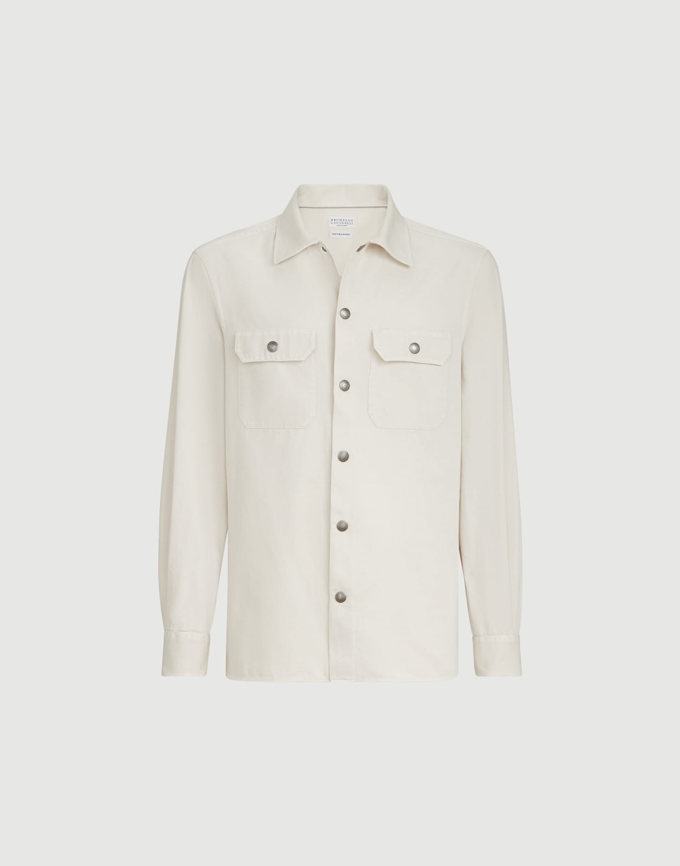 Overshirt aus Baumwollgabardine Weiß Herren - Brunello Cucinelli