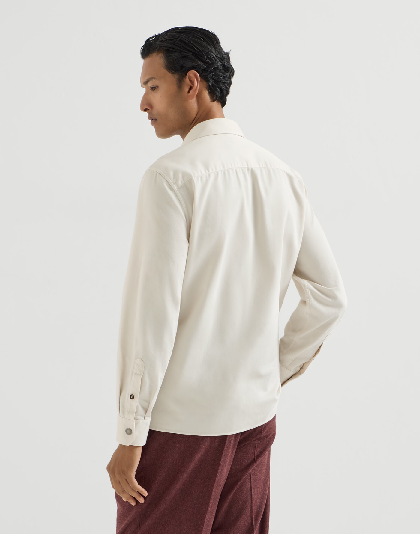 Overshirt aus Baumwollgabardine Weiß Herren - Brunello Cucinelli