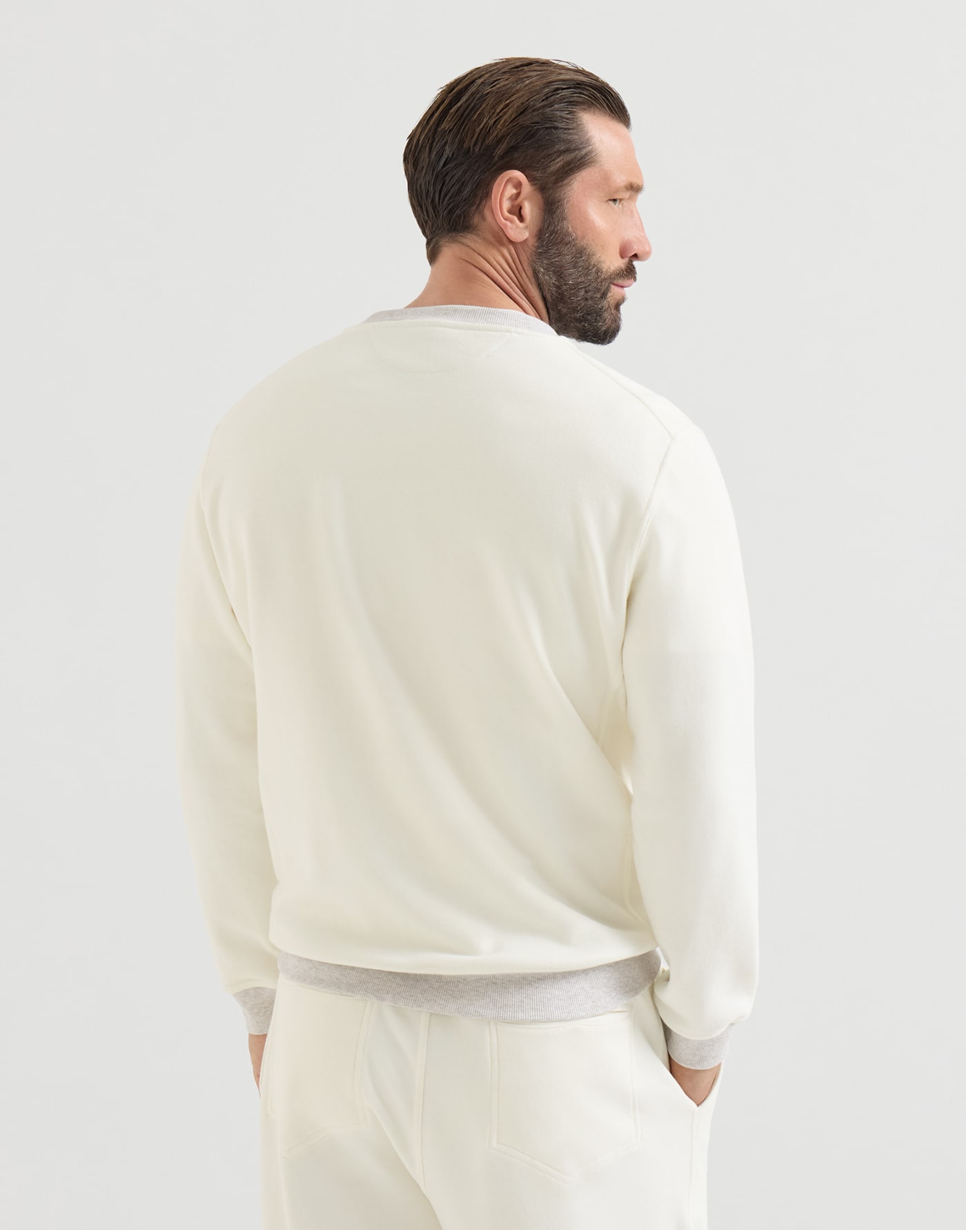 刺绣卫衣 灰白色 男款 - Brunello Cucinelli