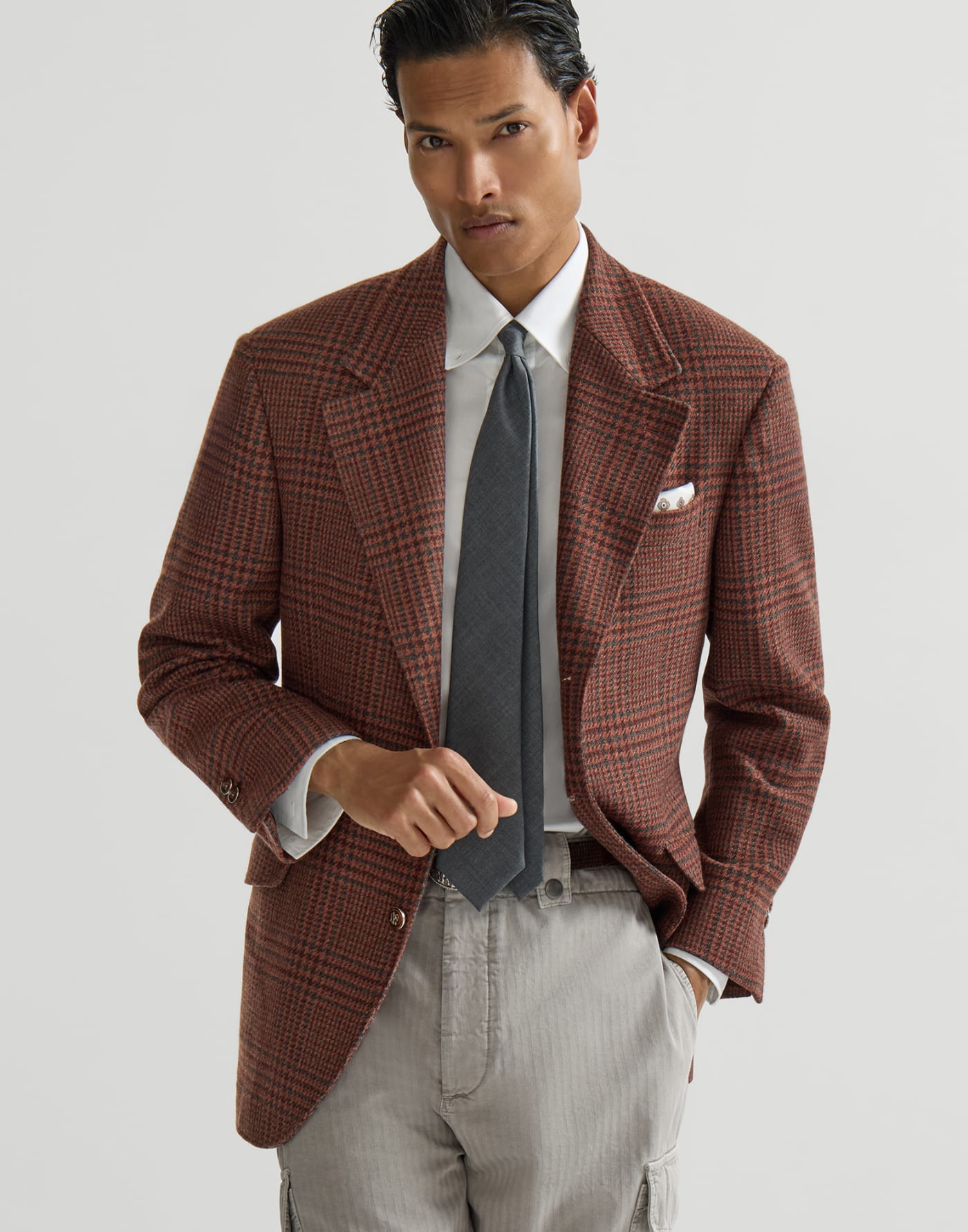 Prince of Wales Cavallo blazer Red Man - Brunello Cucinelli