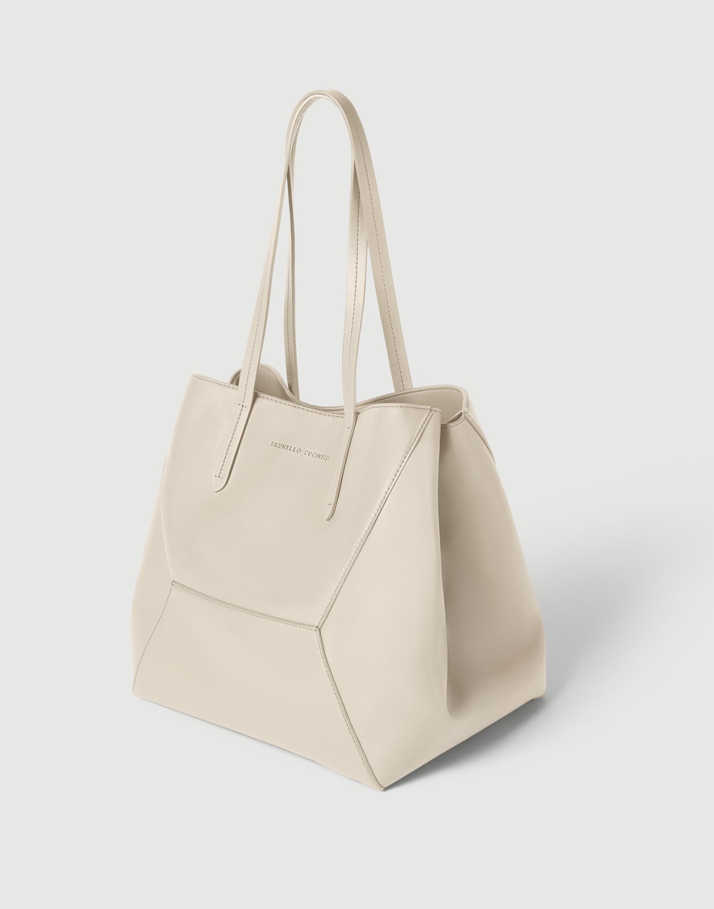 Petit sac BC Duo en cuir de veau Ivoire Femme - Brunello Cucinelli