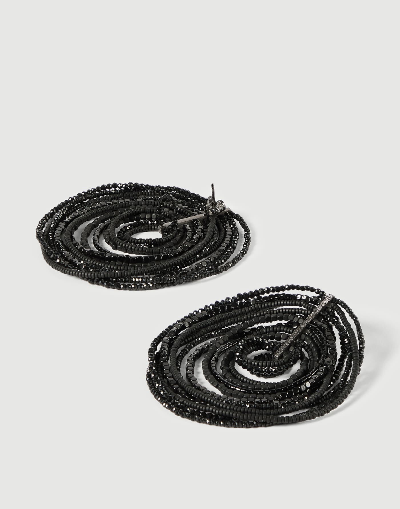 Hematite and Sterling Silver earrings Black Woman - Brunello Cucinelli