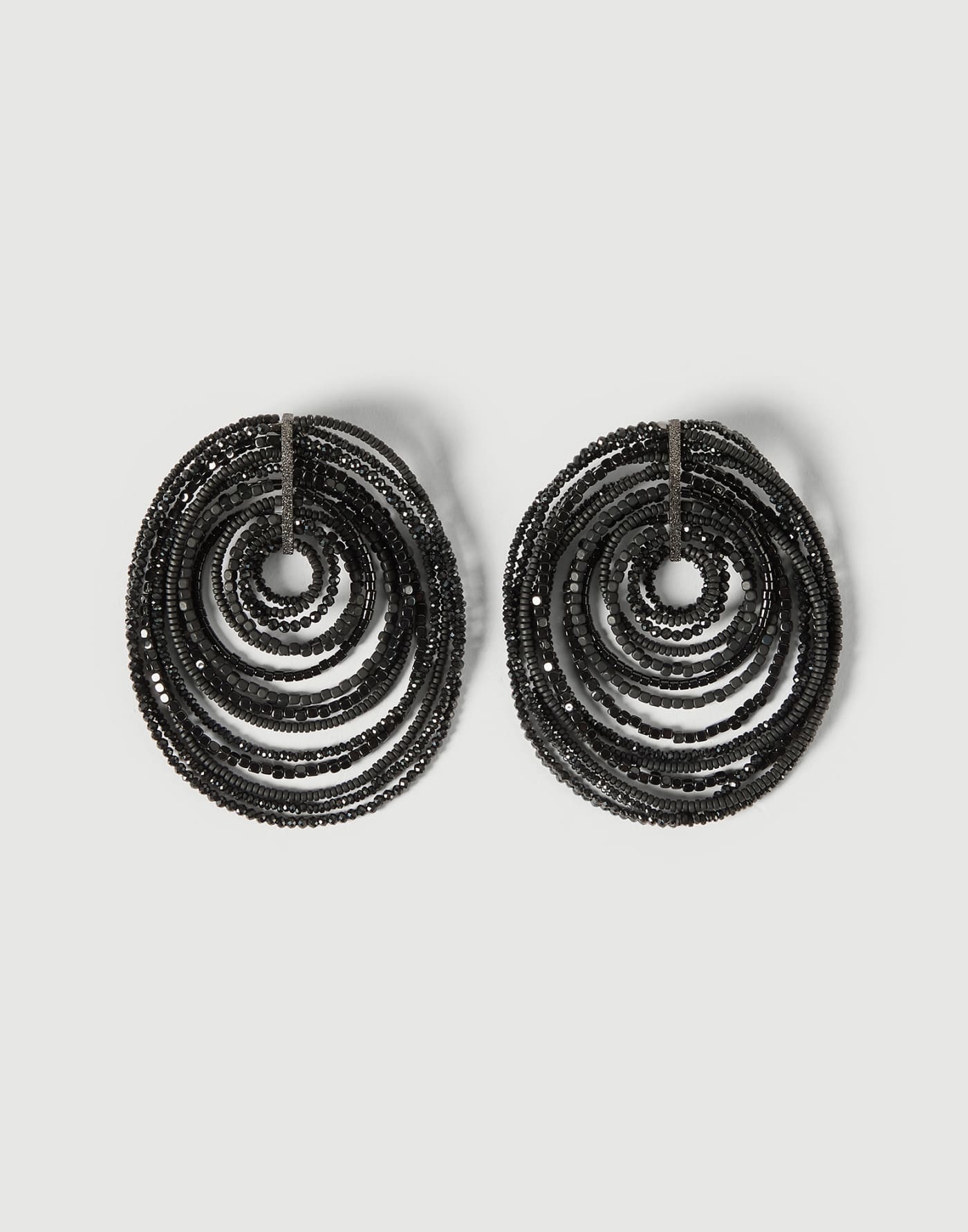 Hematite and Sterling Silver earrings Black Woman - Brunello Cucinelli