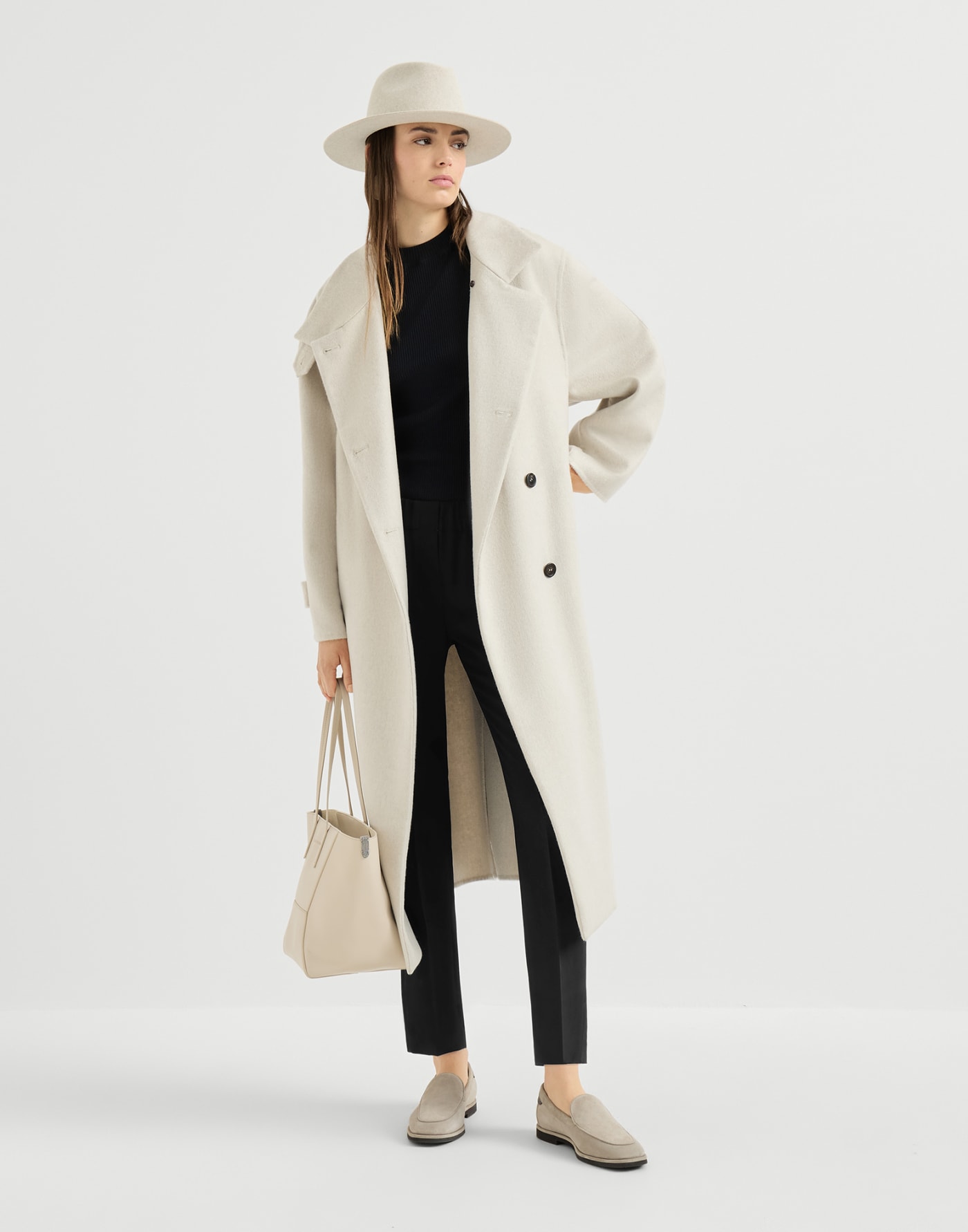 Ribbed jersey top with monili Black Woman - Brunello Cucinelli