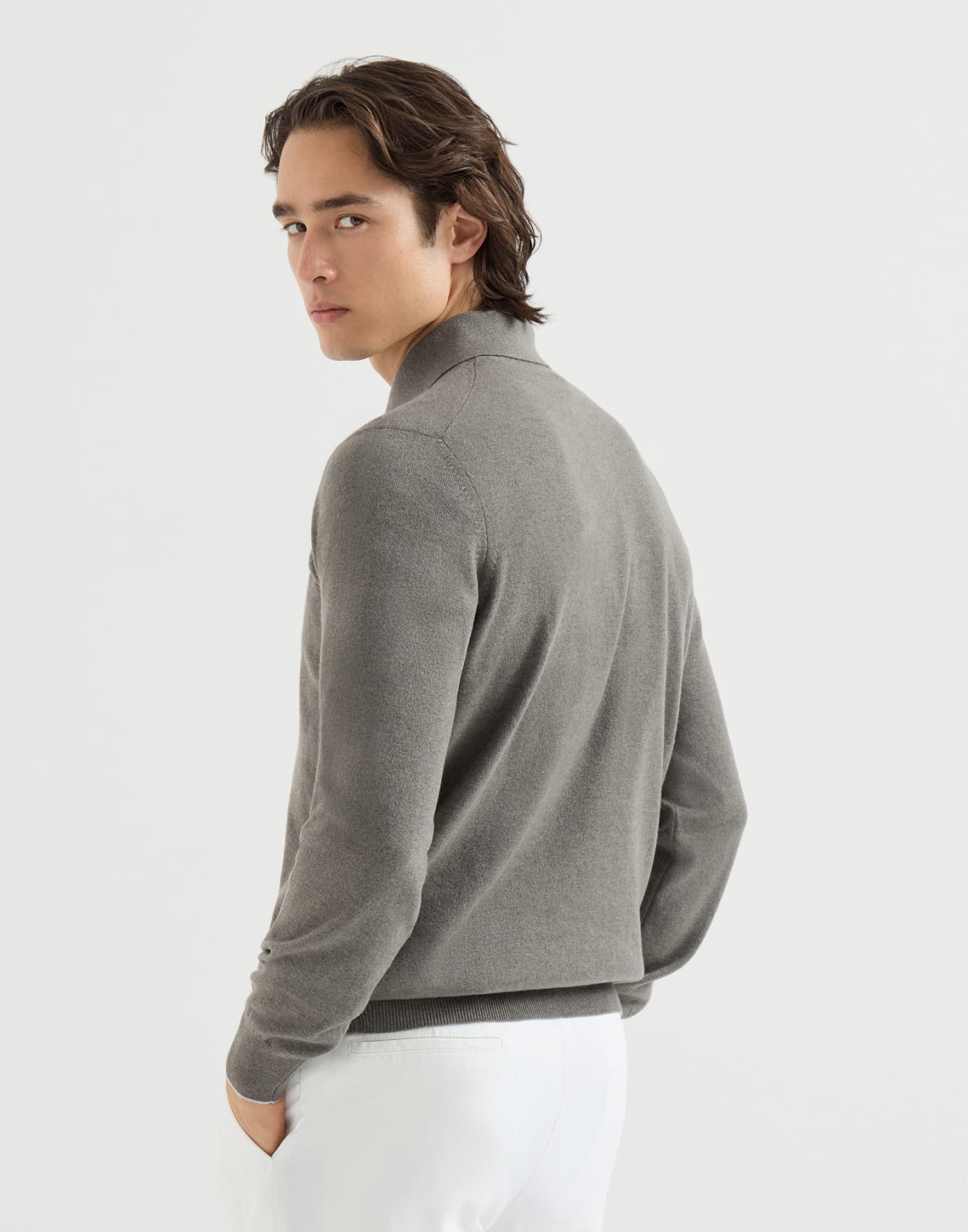 Cashmere knit polo shirt Military Man - Brunello Cucinelli