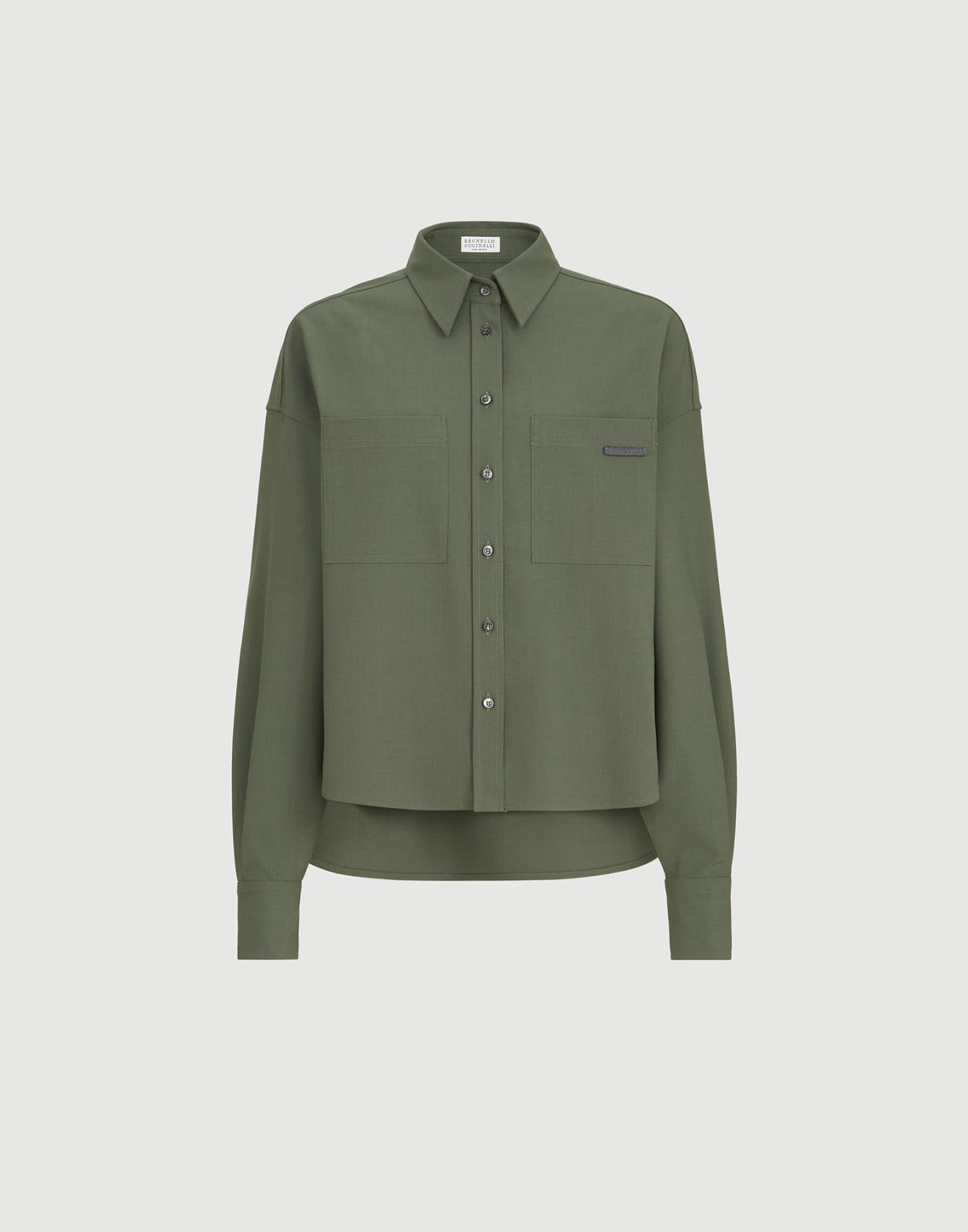 Tropical Luxury Wool shirt Green Woman - Brunello Cucinelli