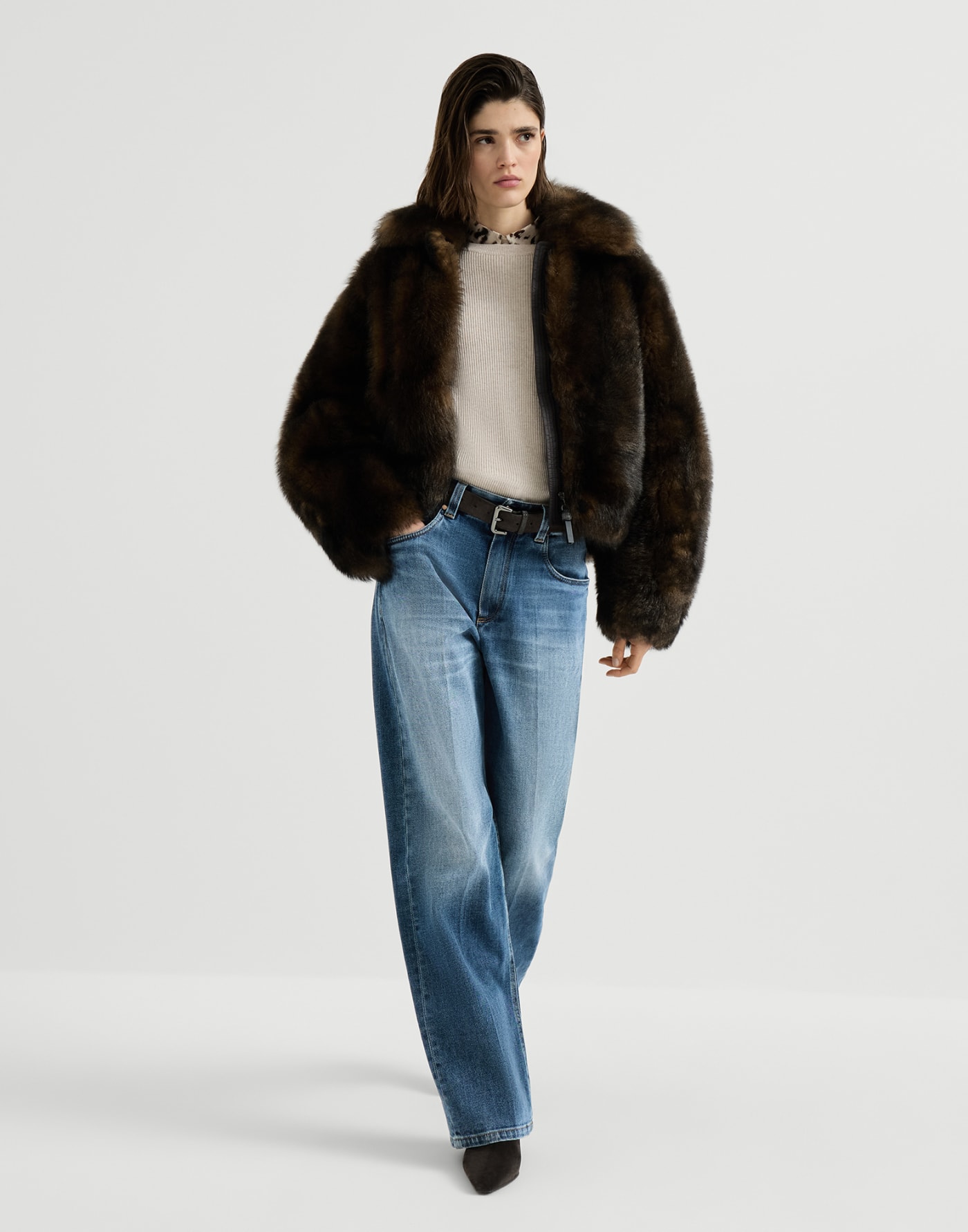 Contemporary Loose trousers Denim Woman - Brunello Cucinelli