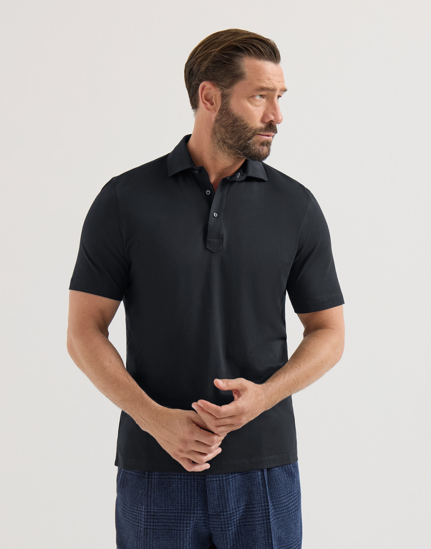 Jersey polo shirt Navy Blue Man - Brunello Cucinelli