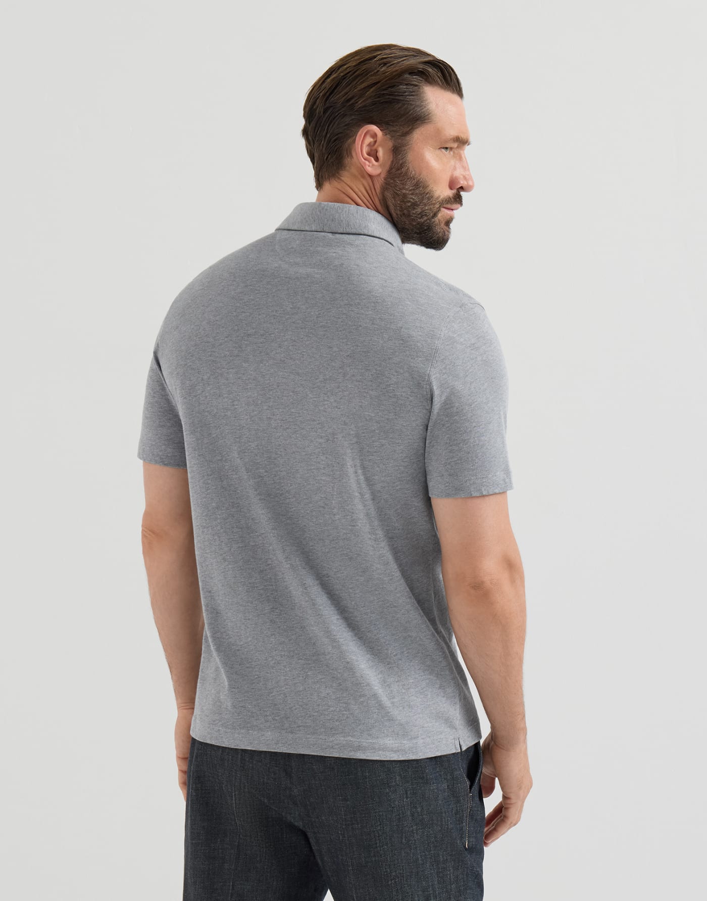 Jersey polo shirt Medium Grey Man - Brunello Cucinelli