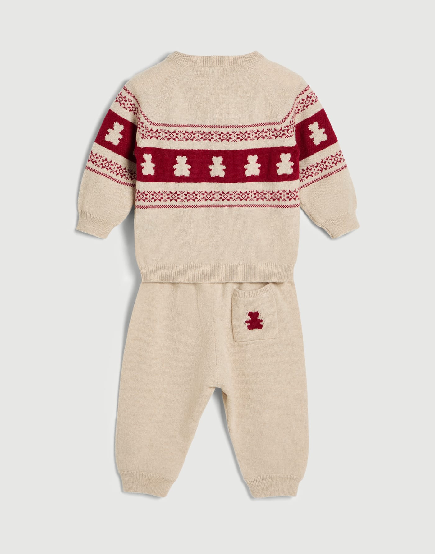 Baby jacquard coordinated set Red Baby - Brunello Cucinelli
