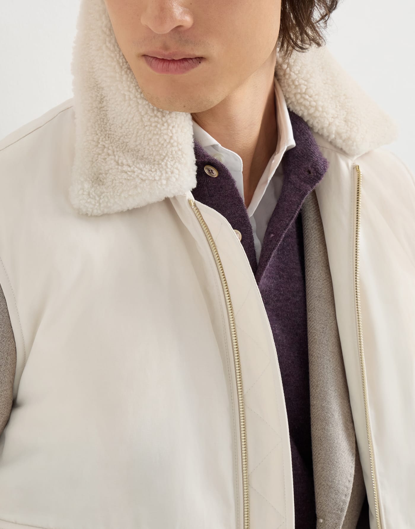 Down vest Stone Grey Man - Brunello Cucinelli