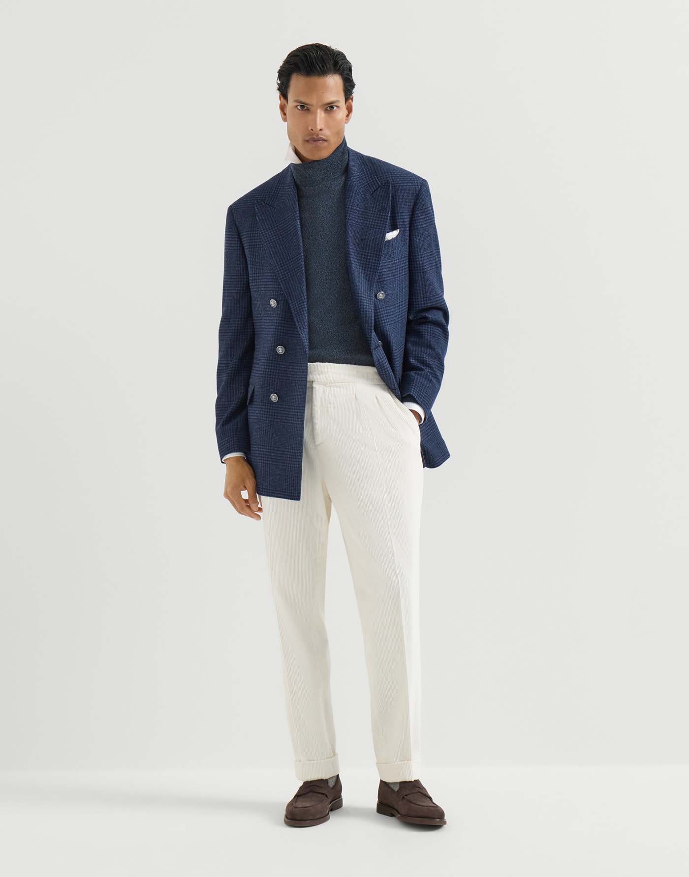 Polo with shirt collar White Man - Brunello Cucinelli